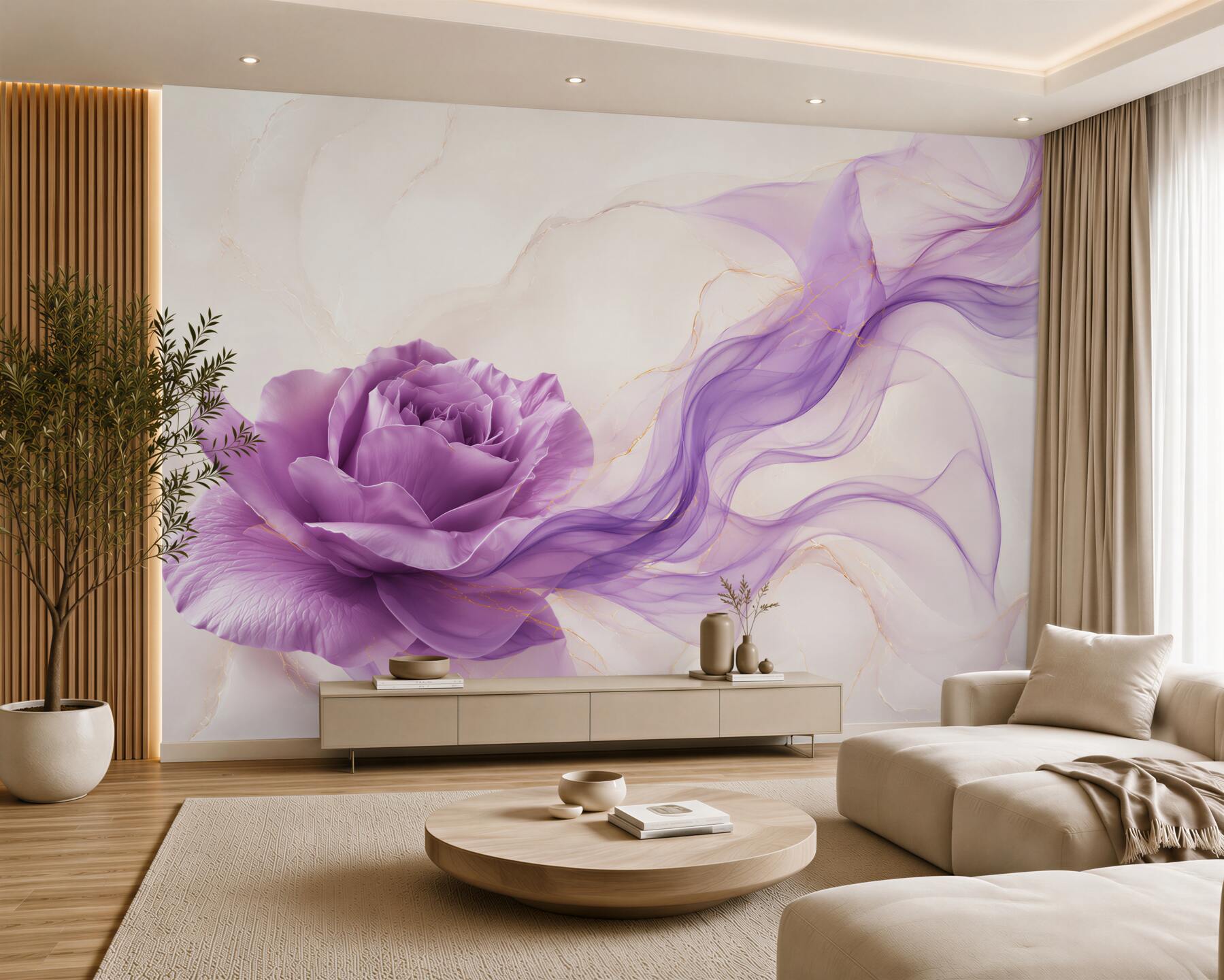 Fototapeta fioletowa róża z delikatną abstrakcją elegancka?v23