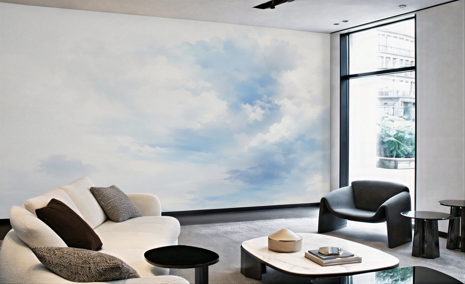 Fototapeta błękitne chmury na jasnym niebie do spokojnego wnętrza?v23