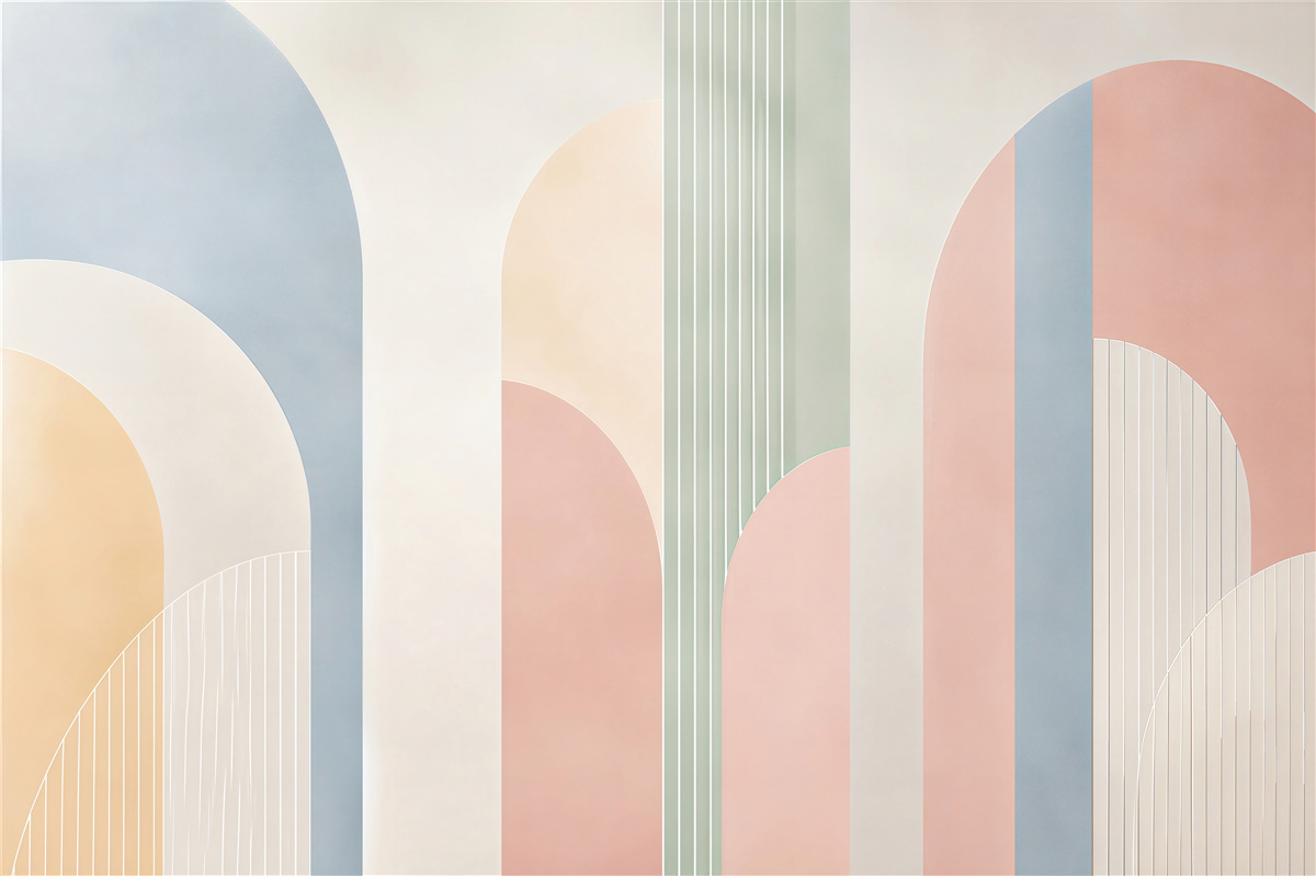 Fototapeta geometryczne łuki pastelowe nowoczesna abstrakcja art deco