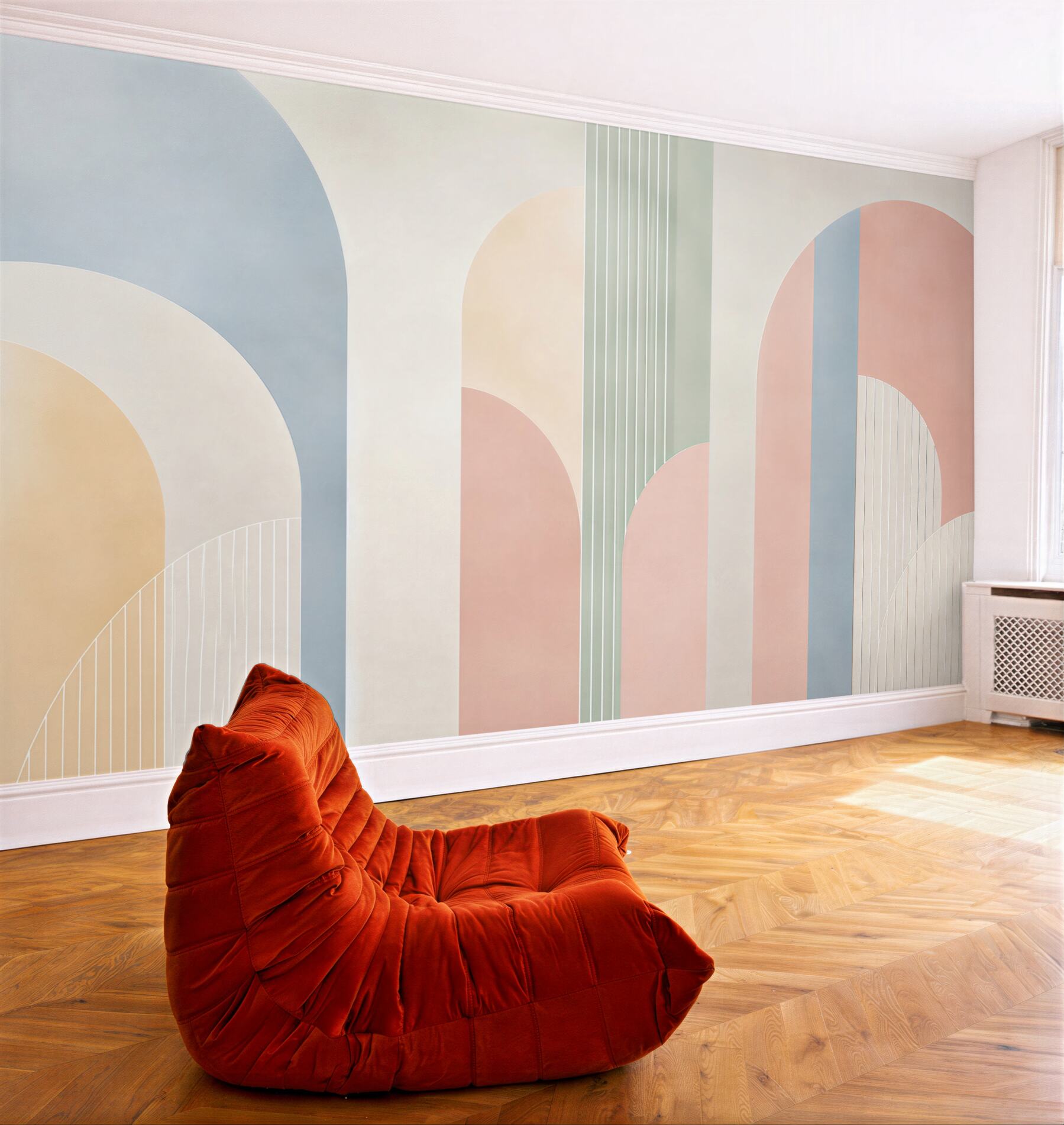 Fototapeta geometryczne łuki pastelowe nowoczesna abstrakcja art deco?v23
