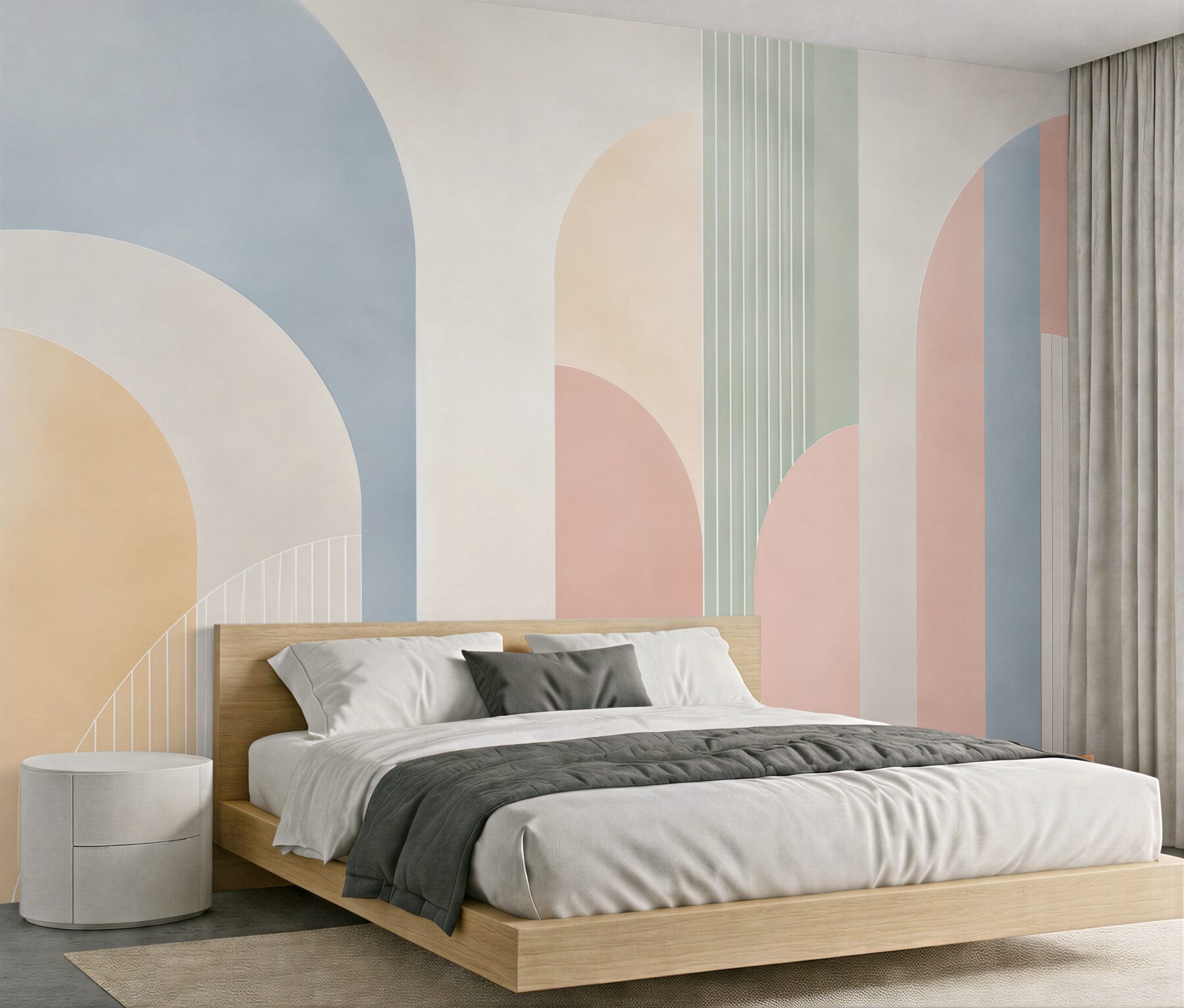 Fototapeta geometryczne łuki pastelowe nowoczesna abstrakcja art deco?v23