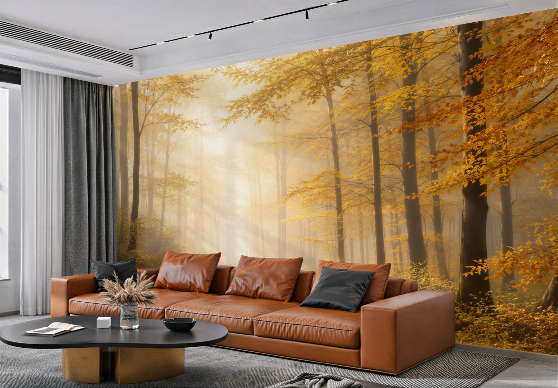Fototapeta jesienny las ze ścieżką w złotym świetle?v23