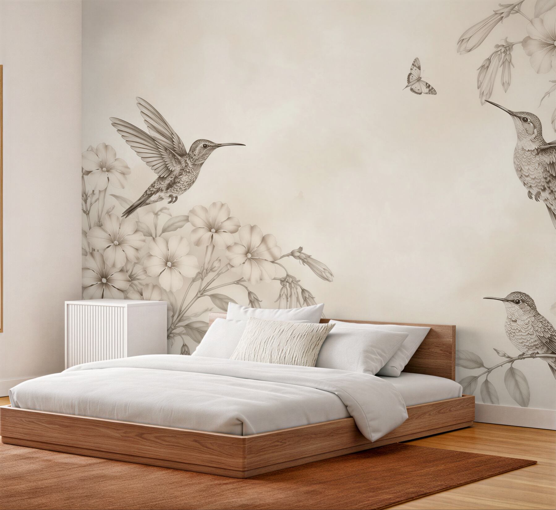 Fototapeta Piękne tła bez szwu tapety z humingbirds w rocznika?v23