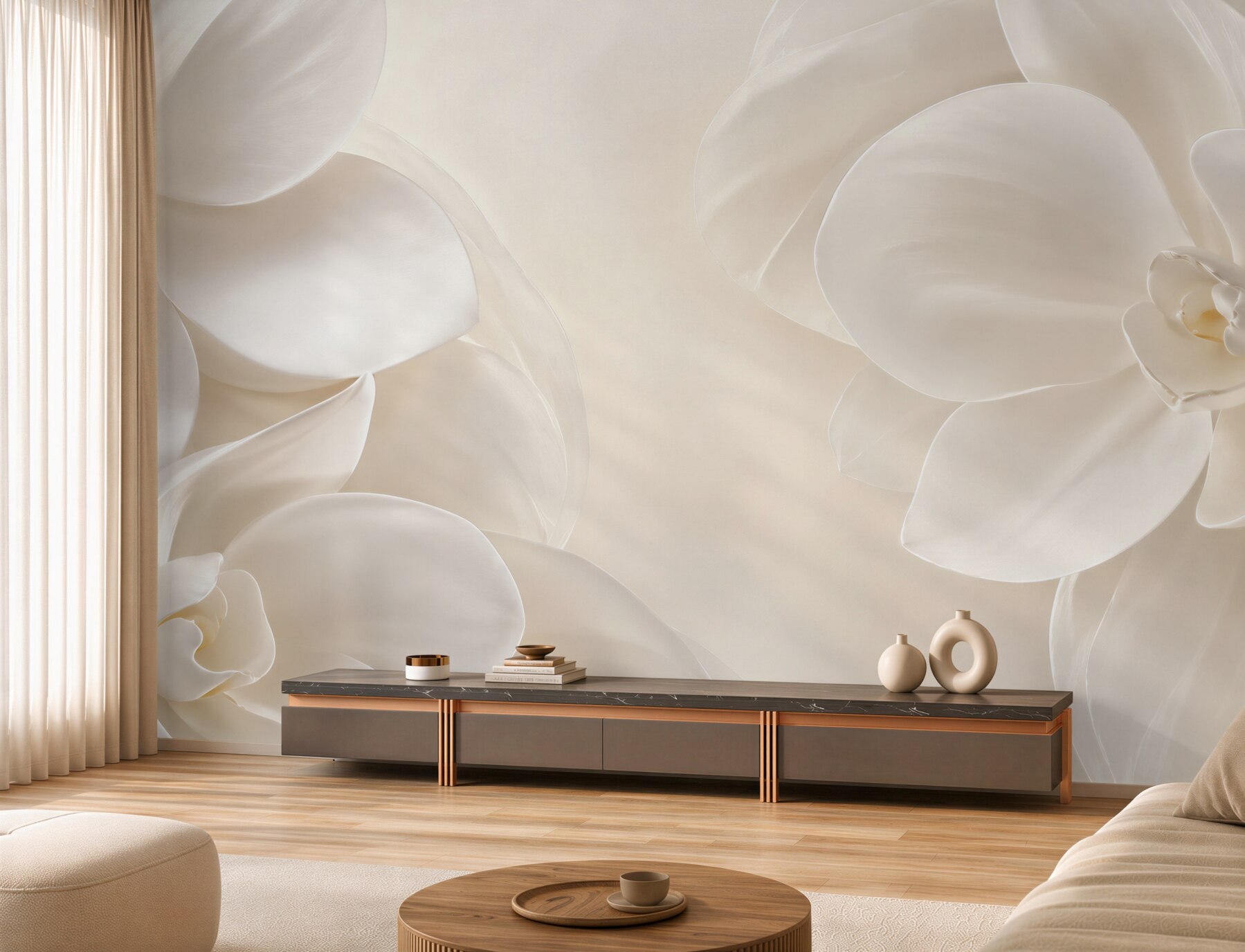 Fototapeta śnieżnobiałe porcelanowe kwiaty