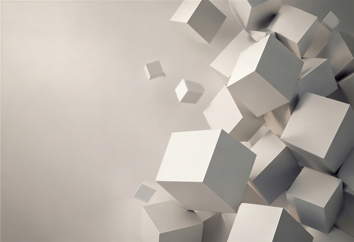 Fototapeta białe kostki 3D nowoczesna abstrakcja