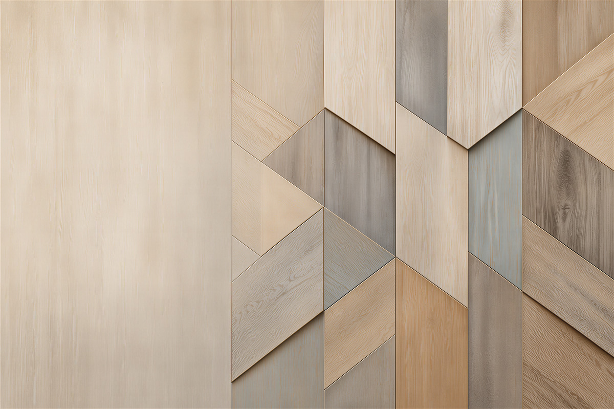 Fototapeta geometryczne panele drewniane jasne nowoczesne