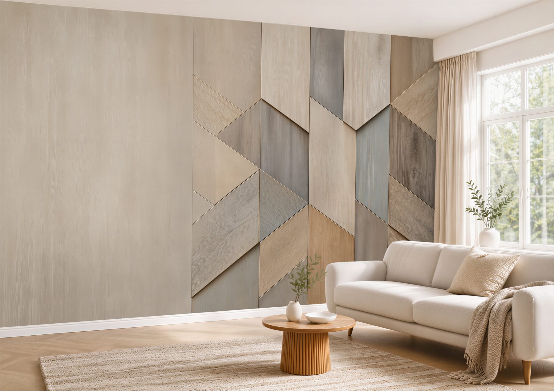 Fototapeta geometryczne panele drewniane jasne nowoczesne?v23