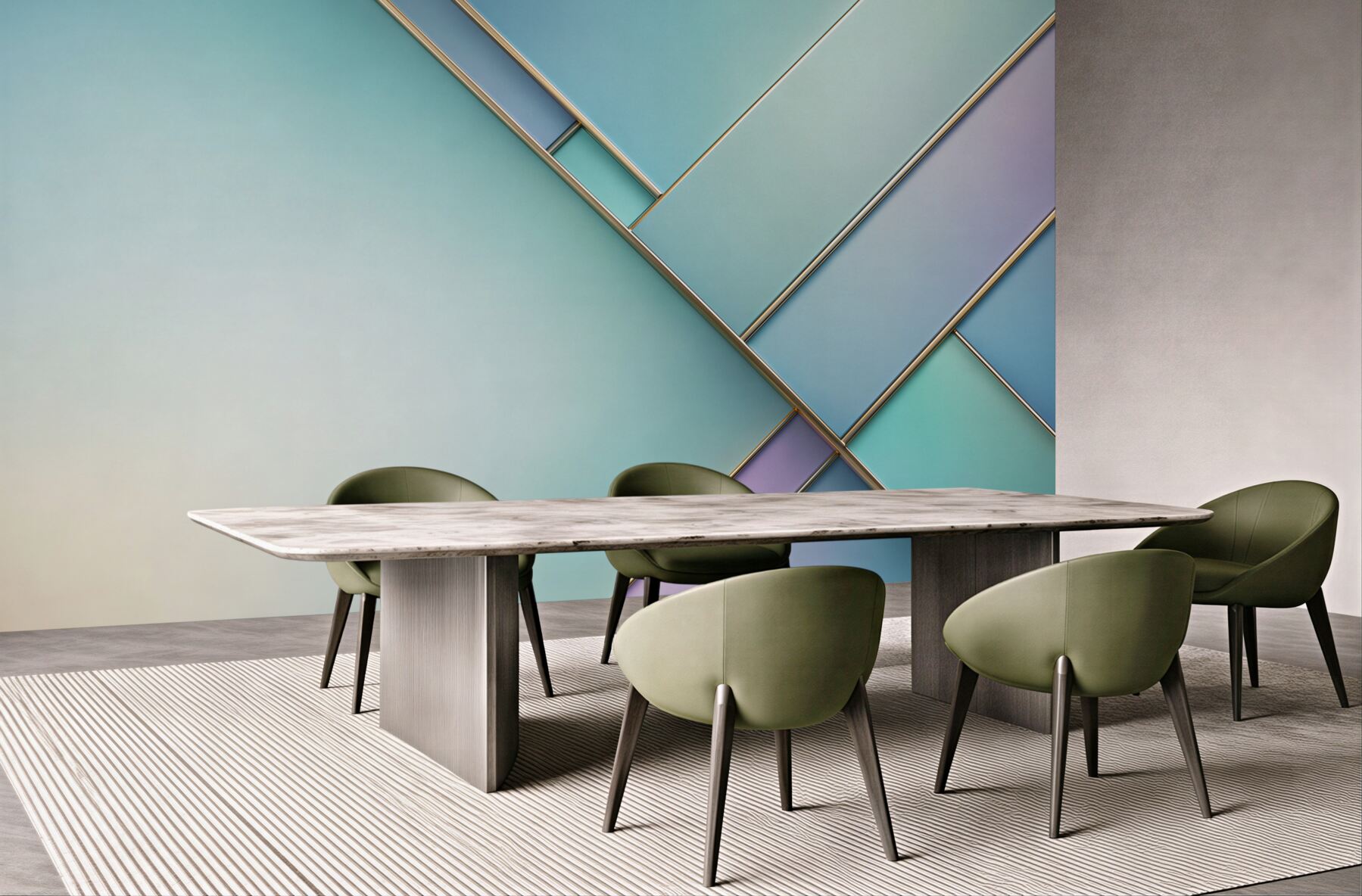 Fototapeta geometryczne panele błękitne z pastelowym gradientem?v23