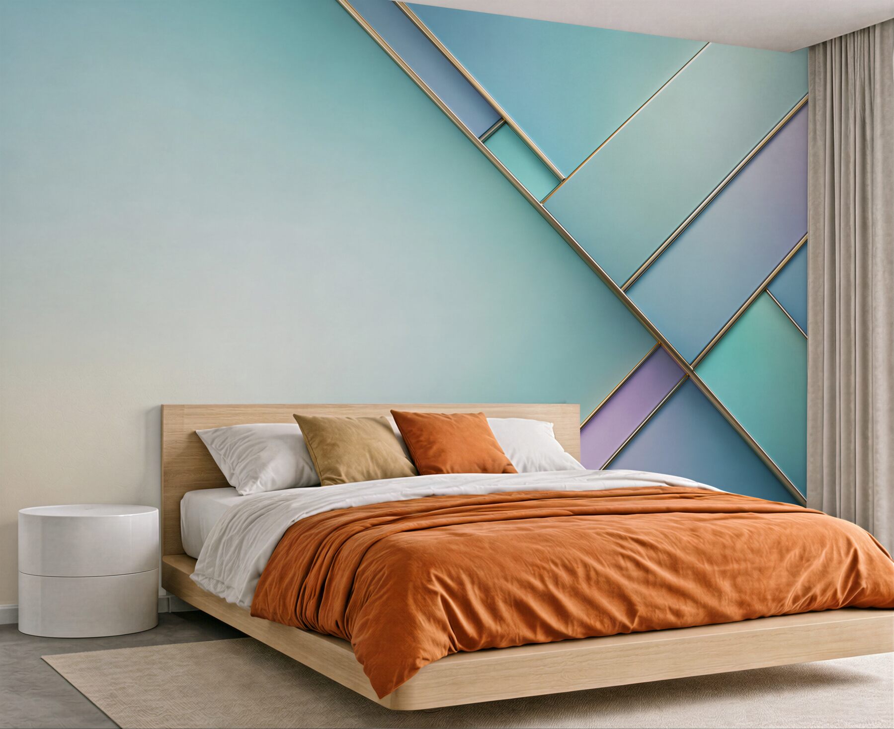 Fototapeta geometryczne panele błękitne z pastelowym gradientem?v23