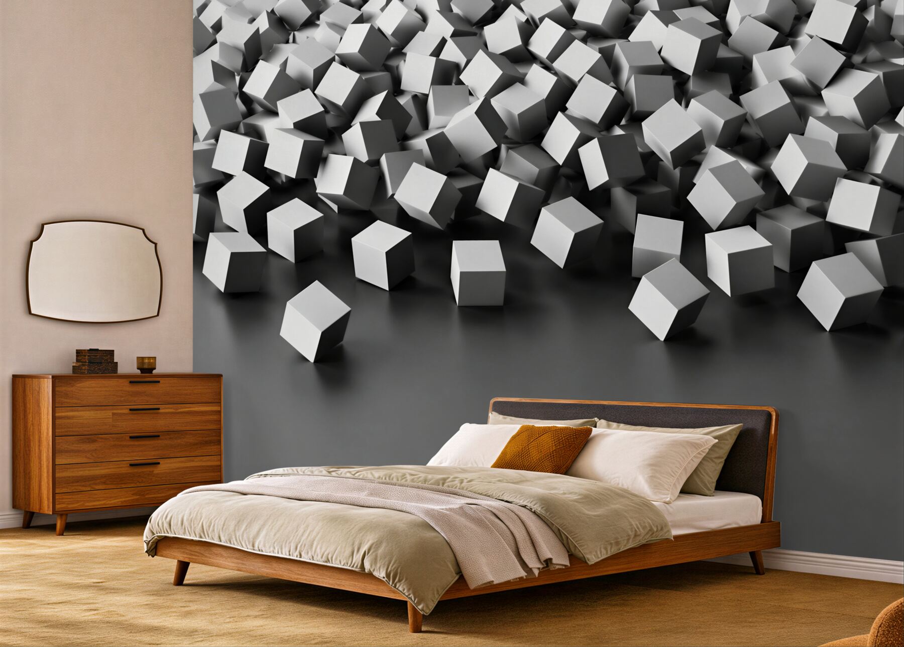 Fototapeta białe kostki 3D abstrakcyjne nowoczesne do biura?v23