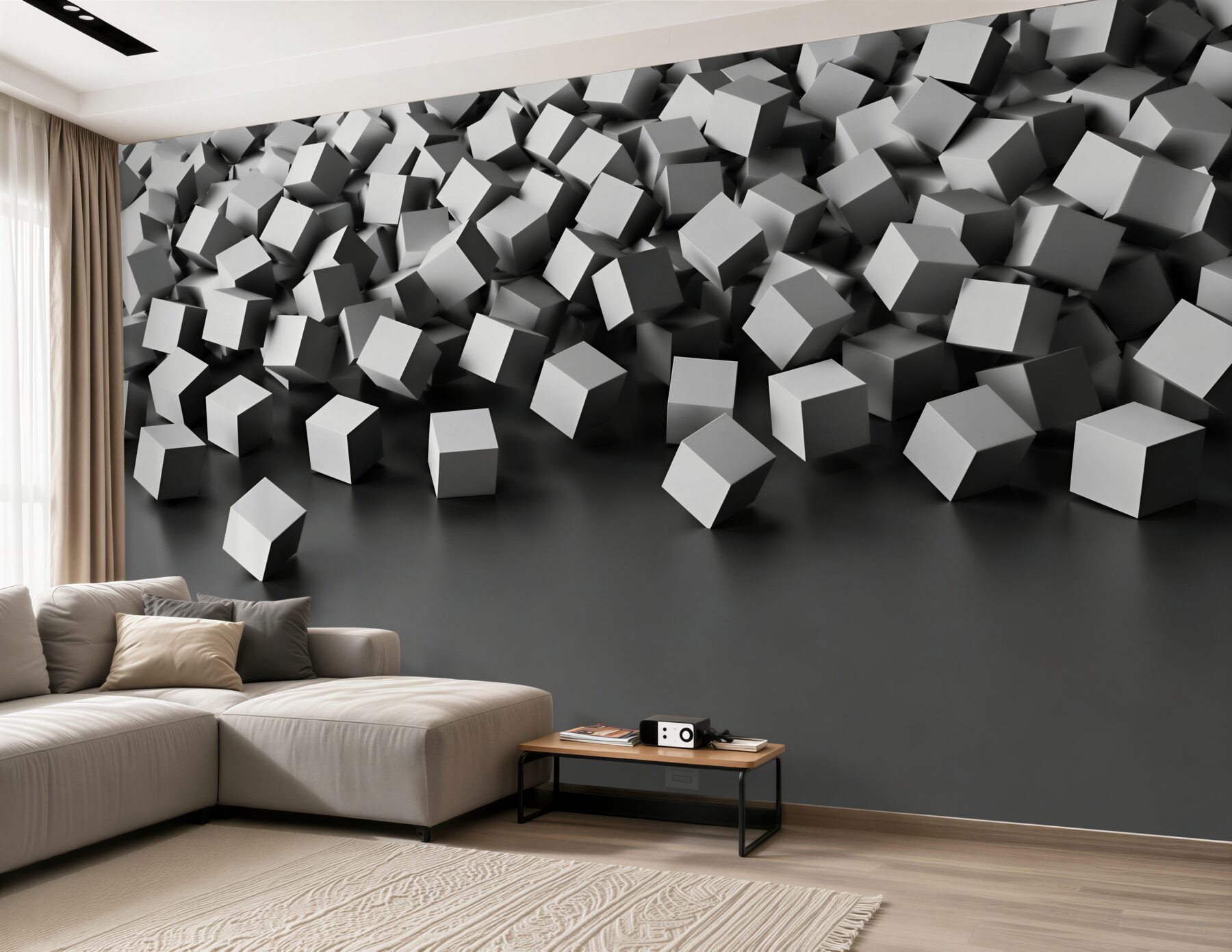Fototapeta białe kostki 3D abstrakcyjne nowoczesne do biura?v23