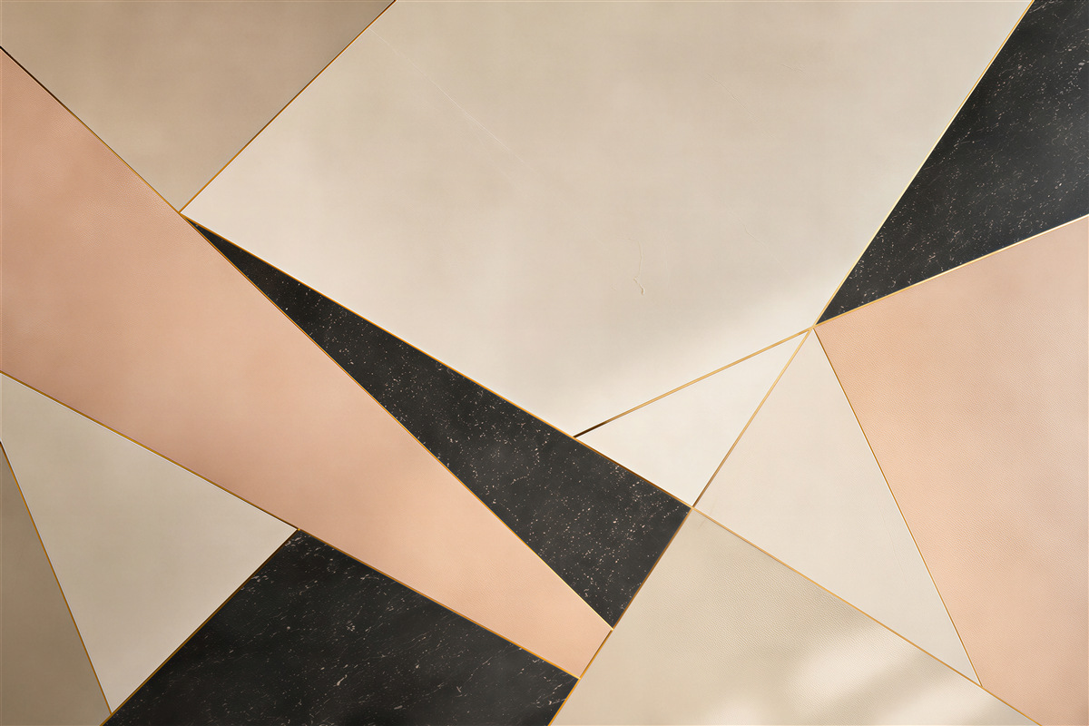 Fototapeta geometryczne trójkąty beżowo czarne nowoczesna abstrakcja