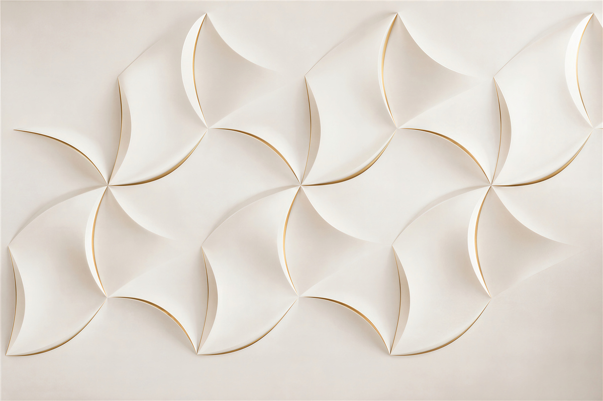 Fototapeta geometryczne wiatraki 3D beżowe elegancka abstrakcja