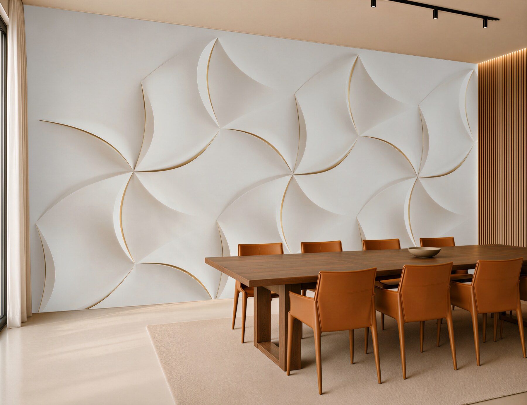 Fototapeta geometryczne wiatraki 3D beżowe elegancka abstrakcja?v23