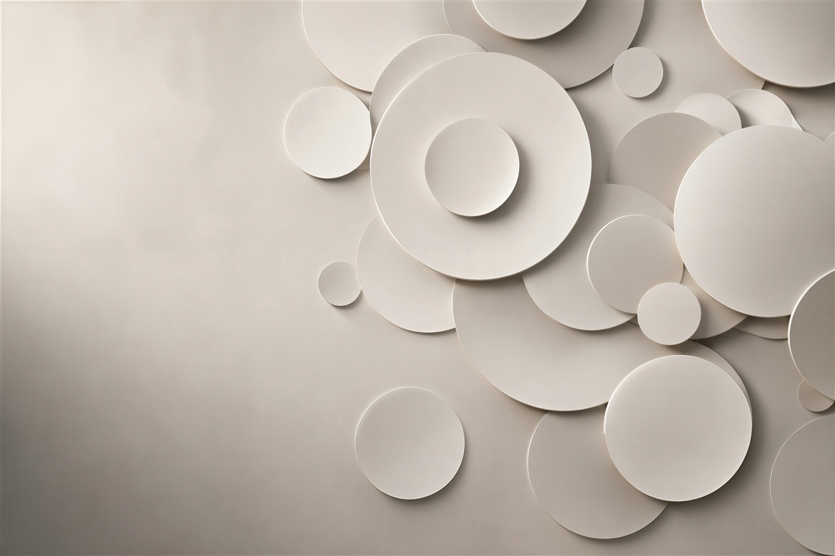 Fototapeta okręgi 3D beżowe minimalistyczna kompozycja do salonu
