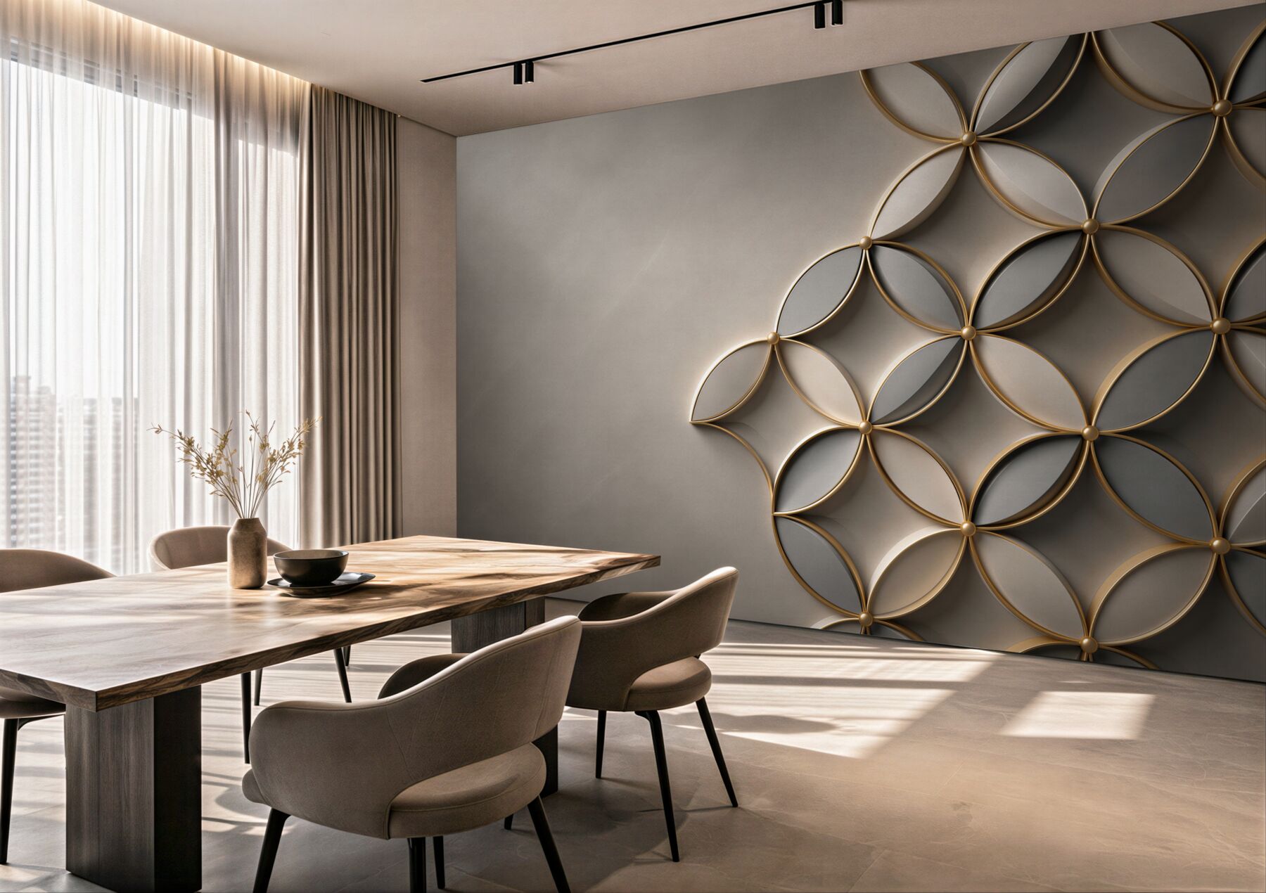 Fototapeta geometryczne koła ze złotym obramowaniem elegancka abstrakcja?v23