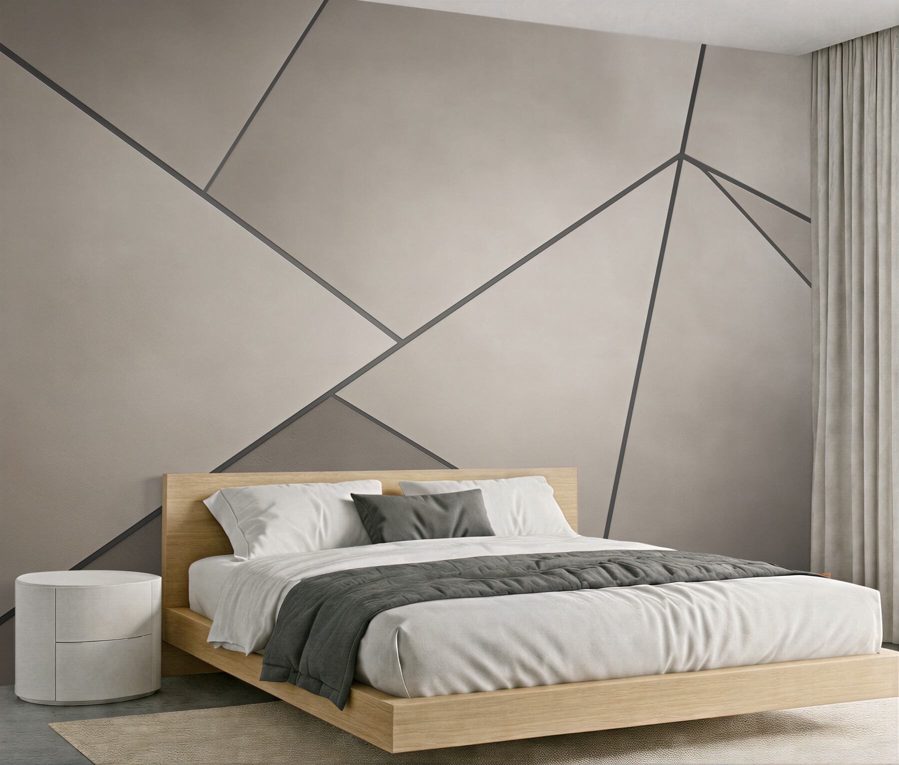 Fototapeta geometryczne panele beżowo szare minimalistyczna?v23