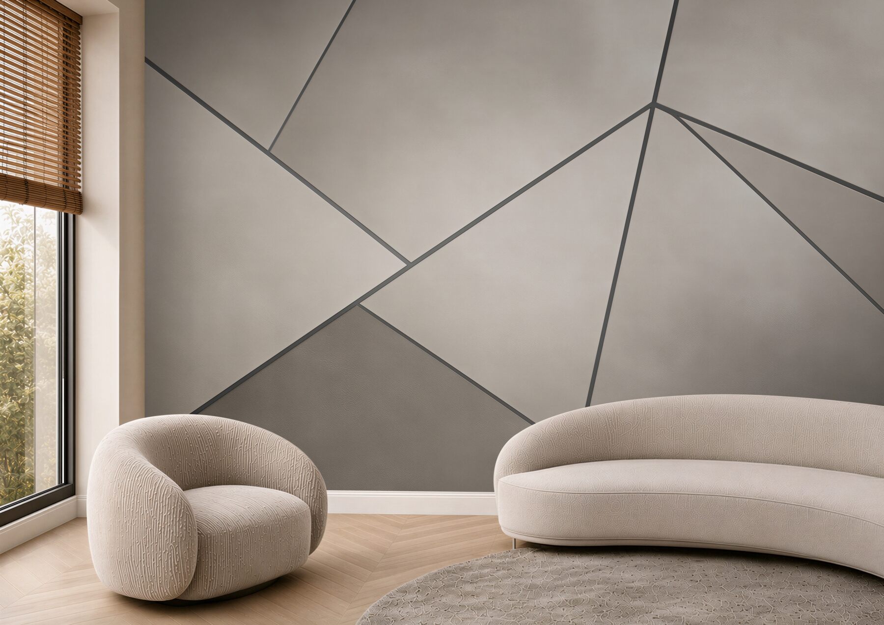 Fototapeta geometryczne panele beżowo szare minimalistyczna