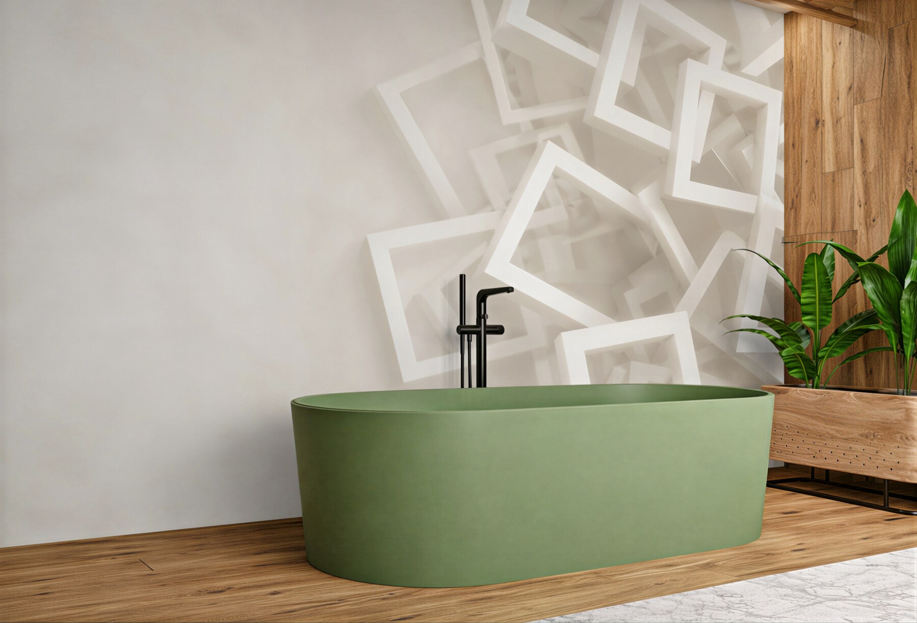 Fototapeta białe kwadraty geometryczne 3D minimalistyczna?v23