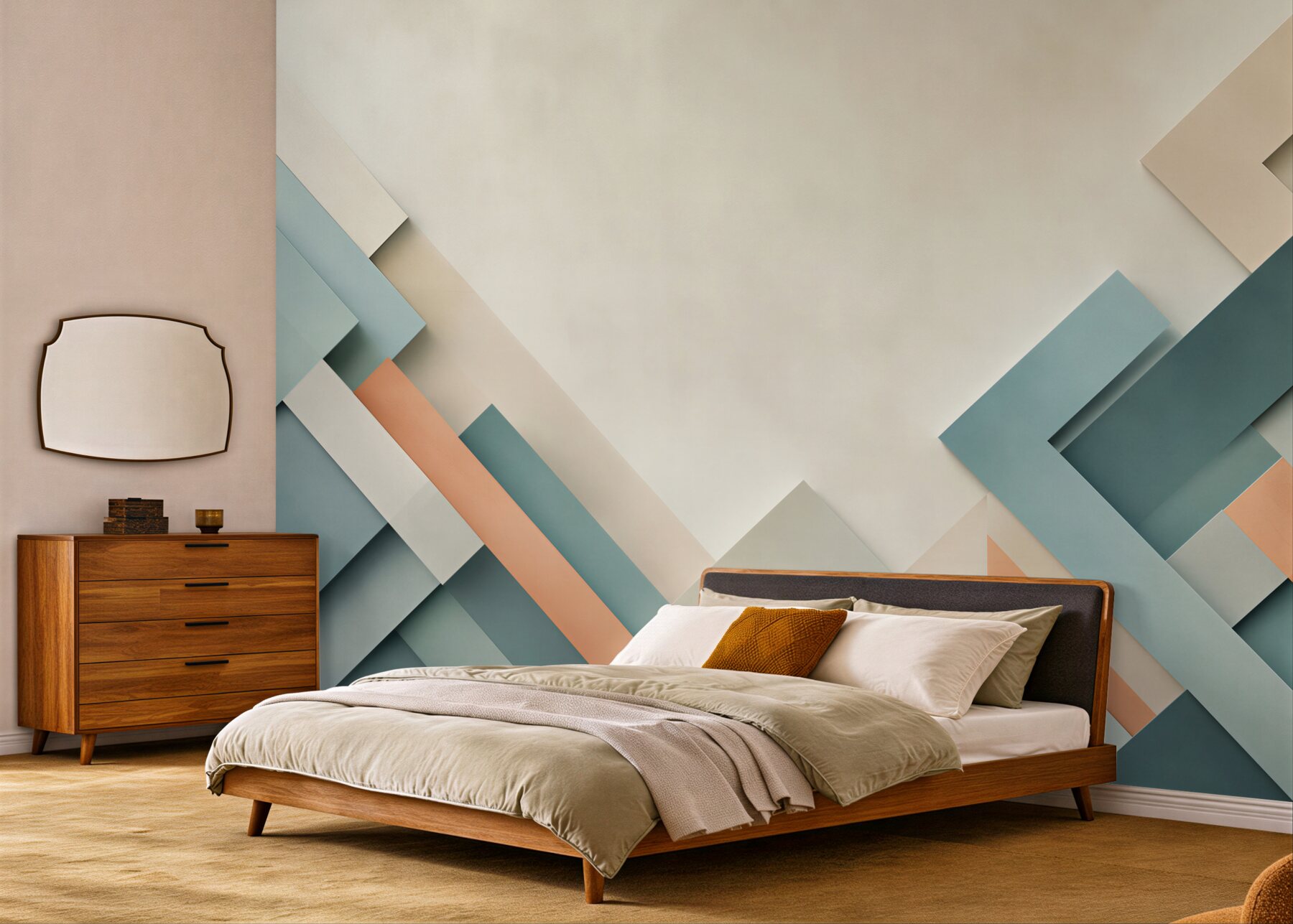 Fototapeta geometryczne ramy niebiesko beżowe nowoczesna abstrakcja?v23