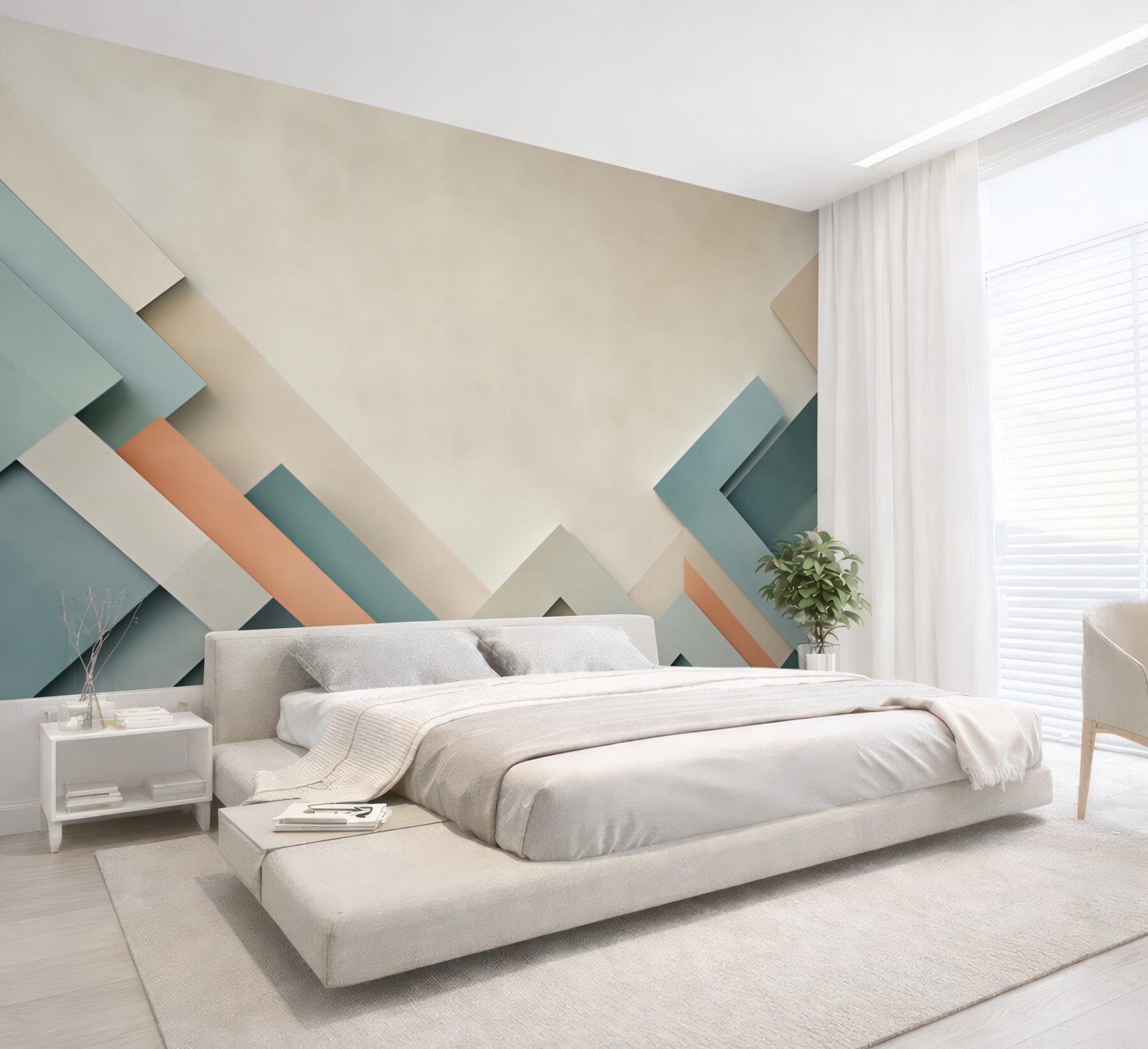 Fototapeta geometryczne ramy niebiesko beżowe nowoczesna abstrakcja?v23
