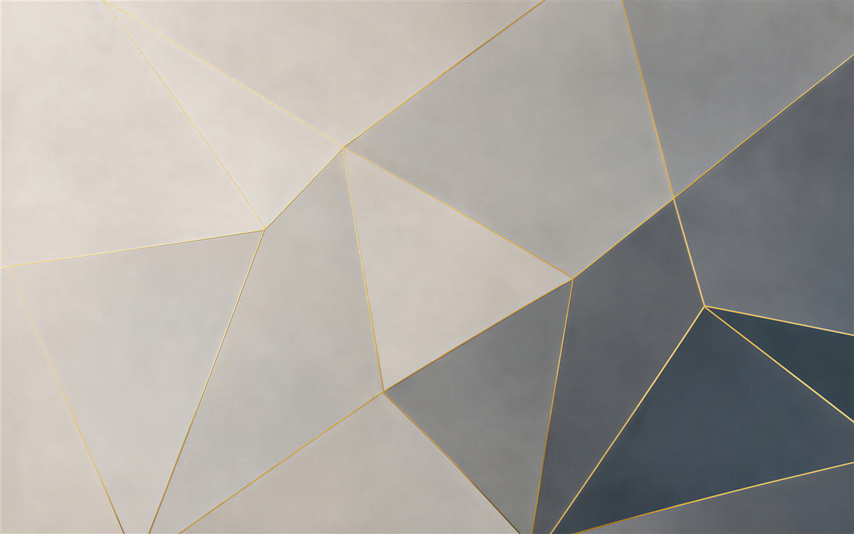 Fototapeta geometryczne trójkąty szaro beżowe ze złotą linią
