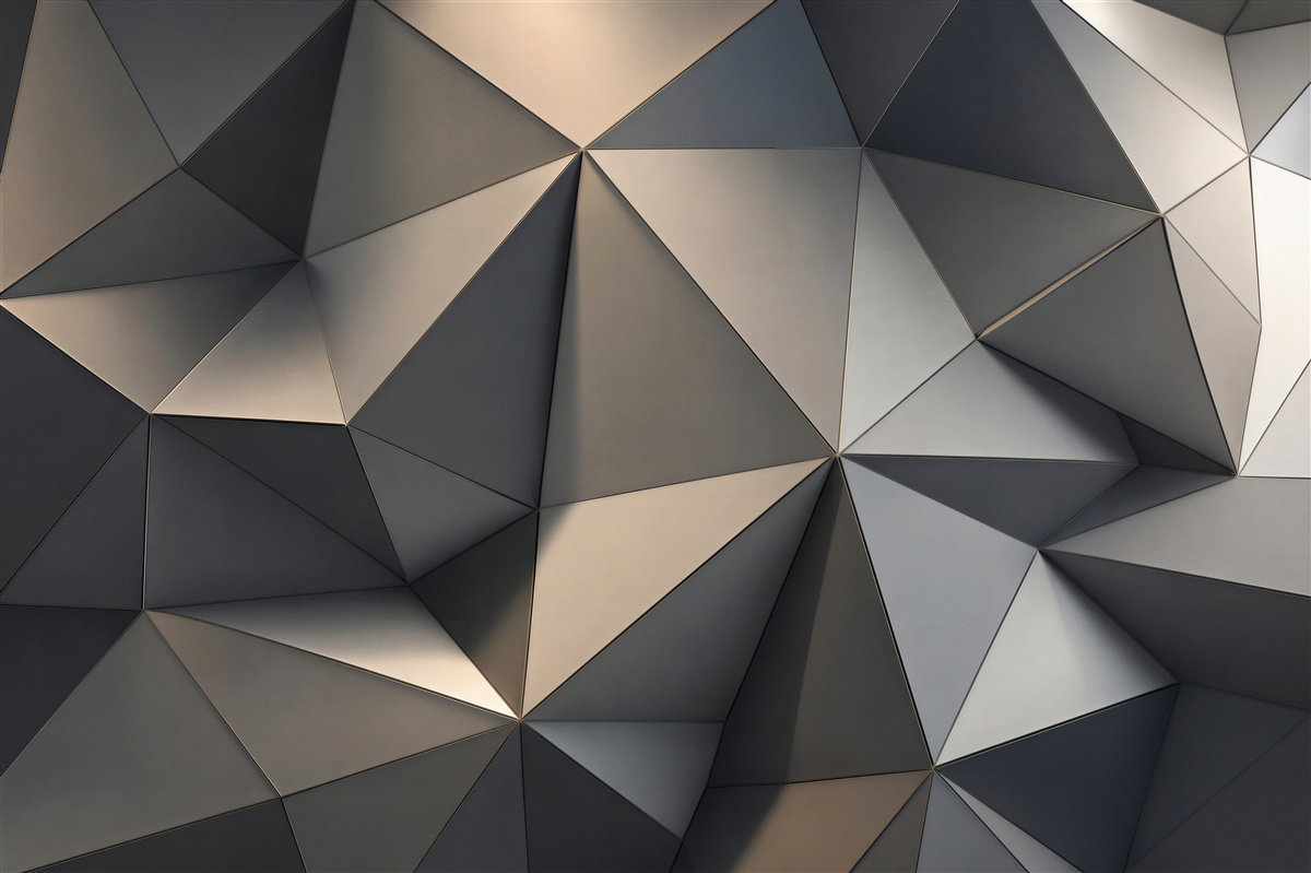 Fototapeta geometryczne trójkąty 3D grafitowe nowoczesny wzór