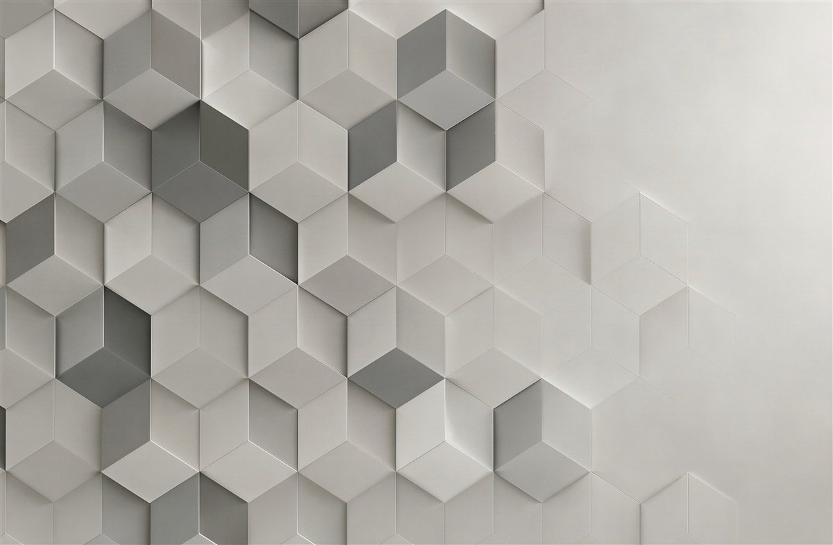 Fototapeta białe i szare kostki 3D geometryczna nowoczesna