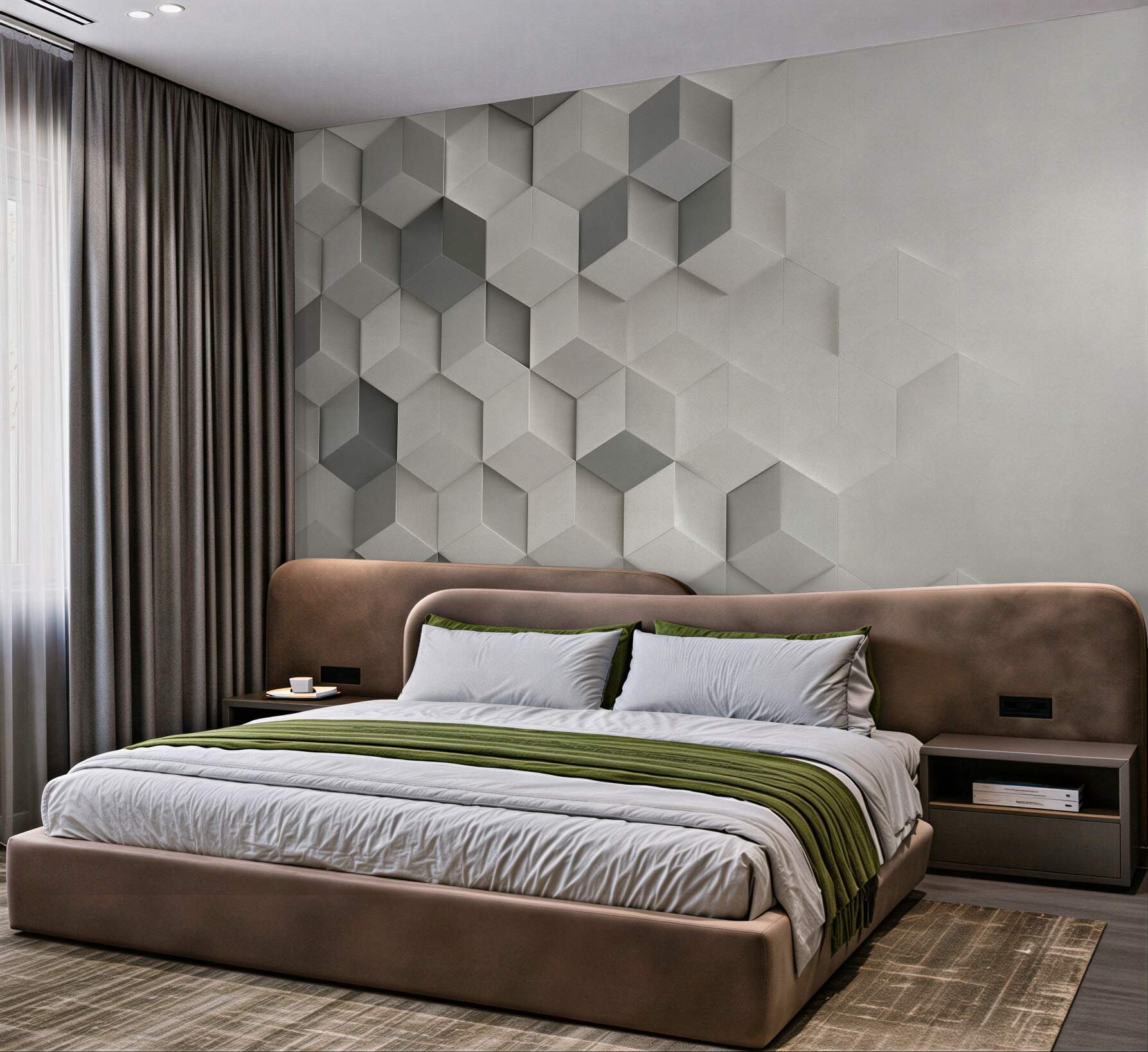 Fototapeta białe i szare kostki 3D geometryczna nowoczesna?v23
