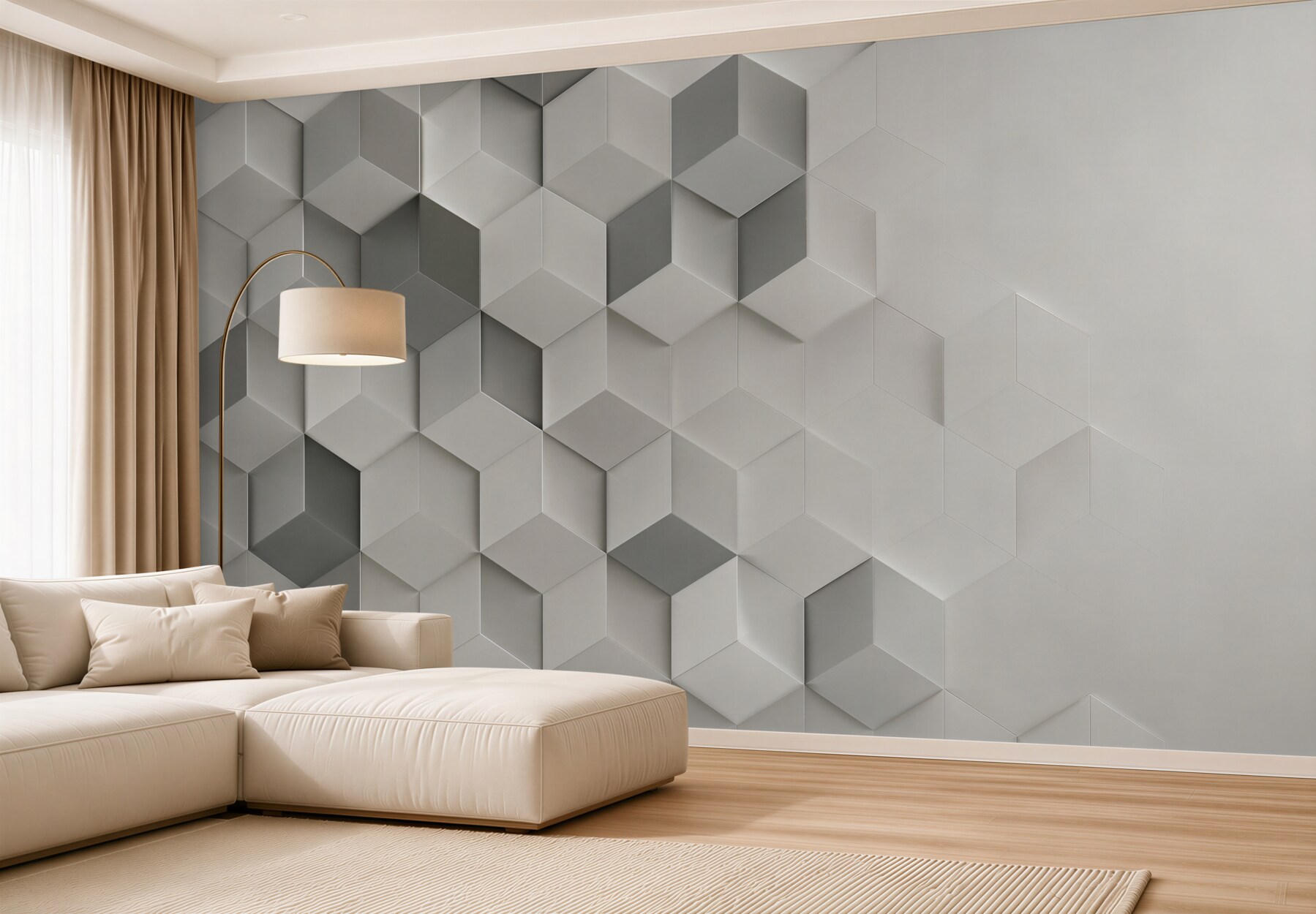 Fototapeta białe i szare kostki 3D geometryczna nowoczesna?v23