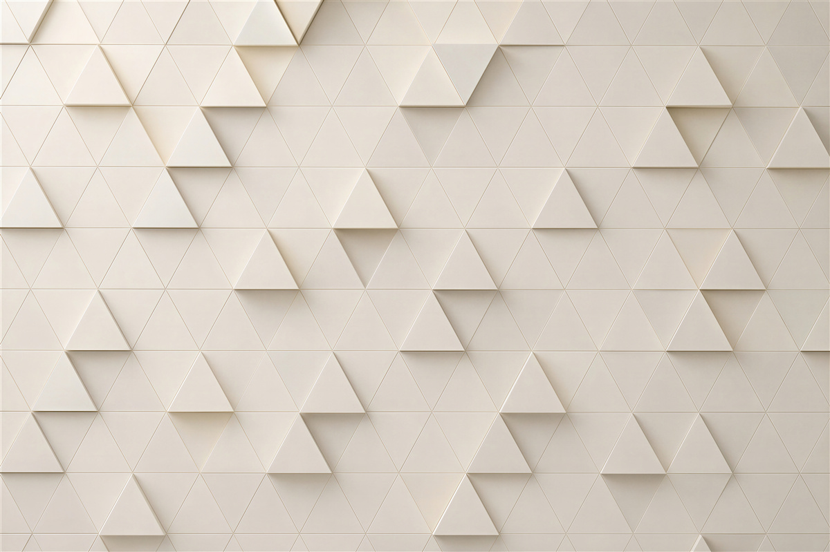 Fototapeta białe trójkąty 3D minimalistyczna geometria do salonu