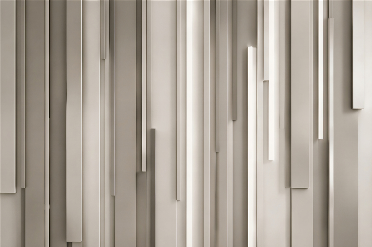 Fototapeta pionowe panele 3D beżowe nowoczesna struktura ścienna