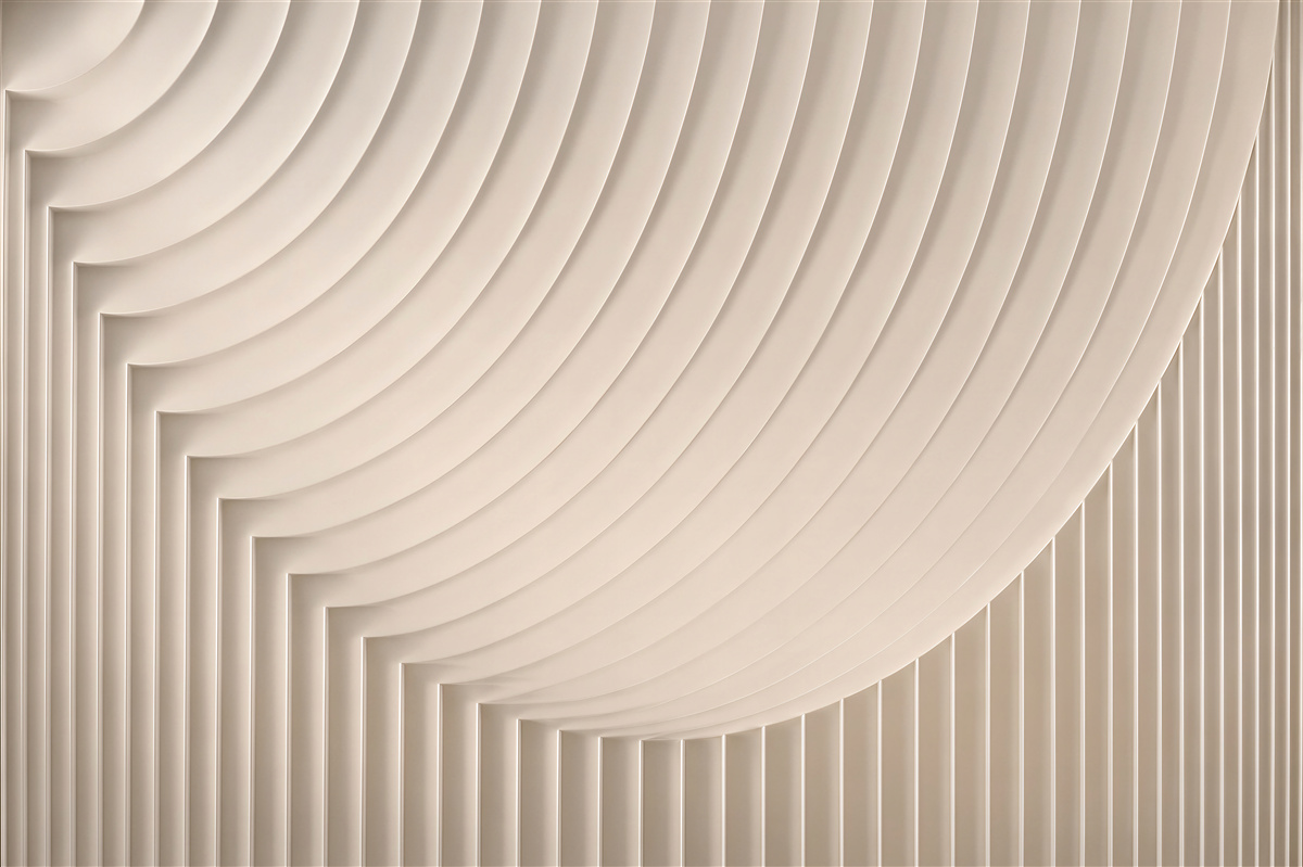 Fototapeta kremowe łuki 3D geometryczny relief nowoczesny