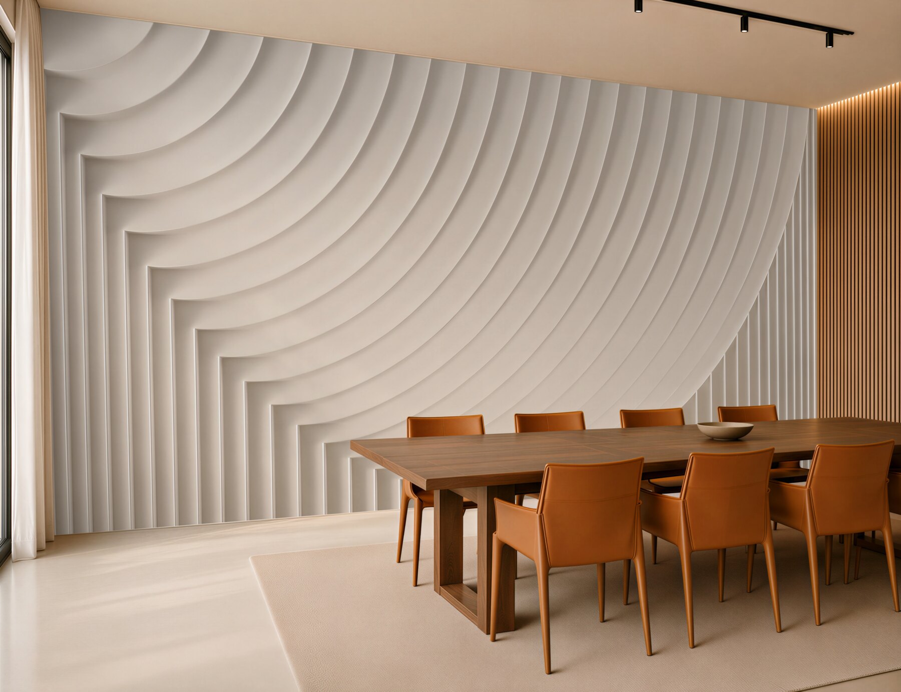 Fototapeta kremowe łuki 3D geometryczny relief nowoczesny?v23