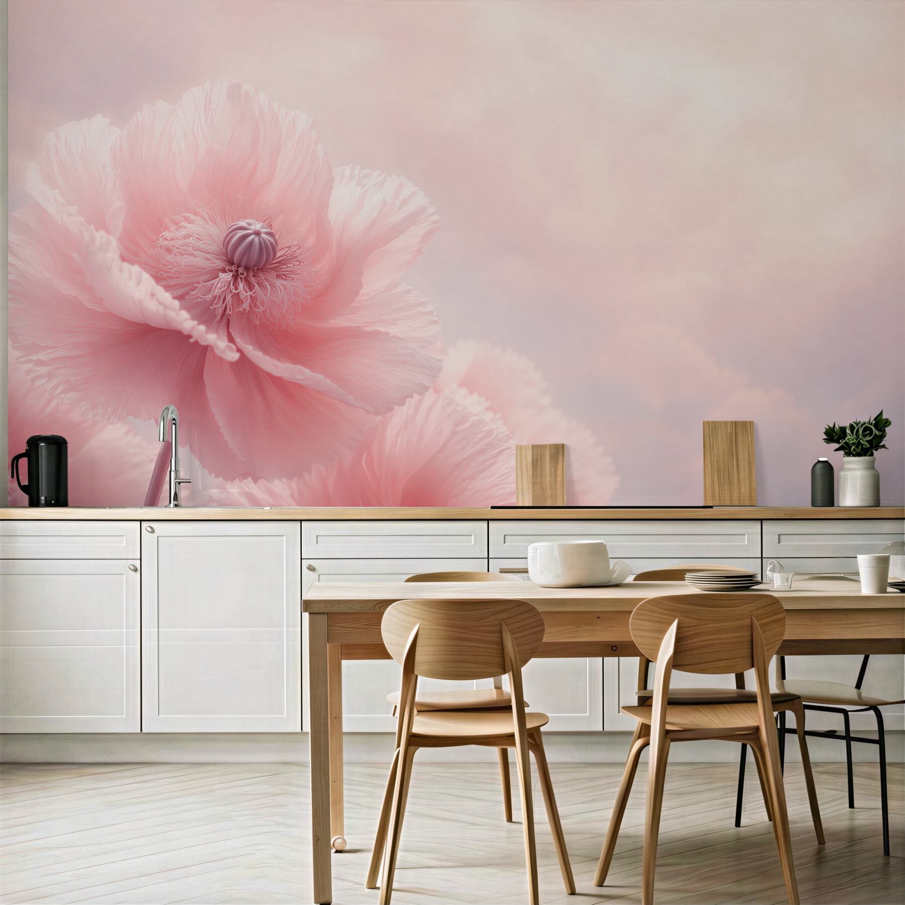 Fototapeta różowe maki pastelowe delikatna dekoracja do sypialni?v23