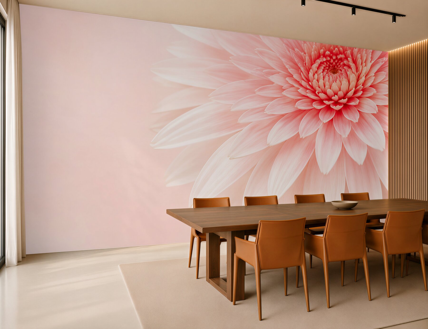 Fototapeta różowa dalia makro na pastelowym tle?v23