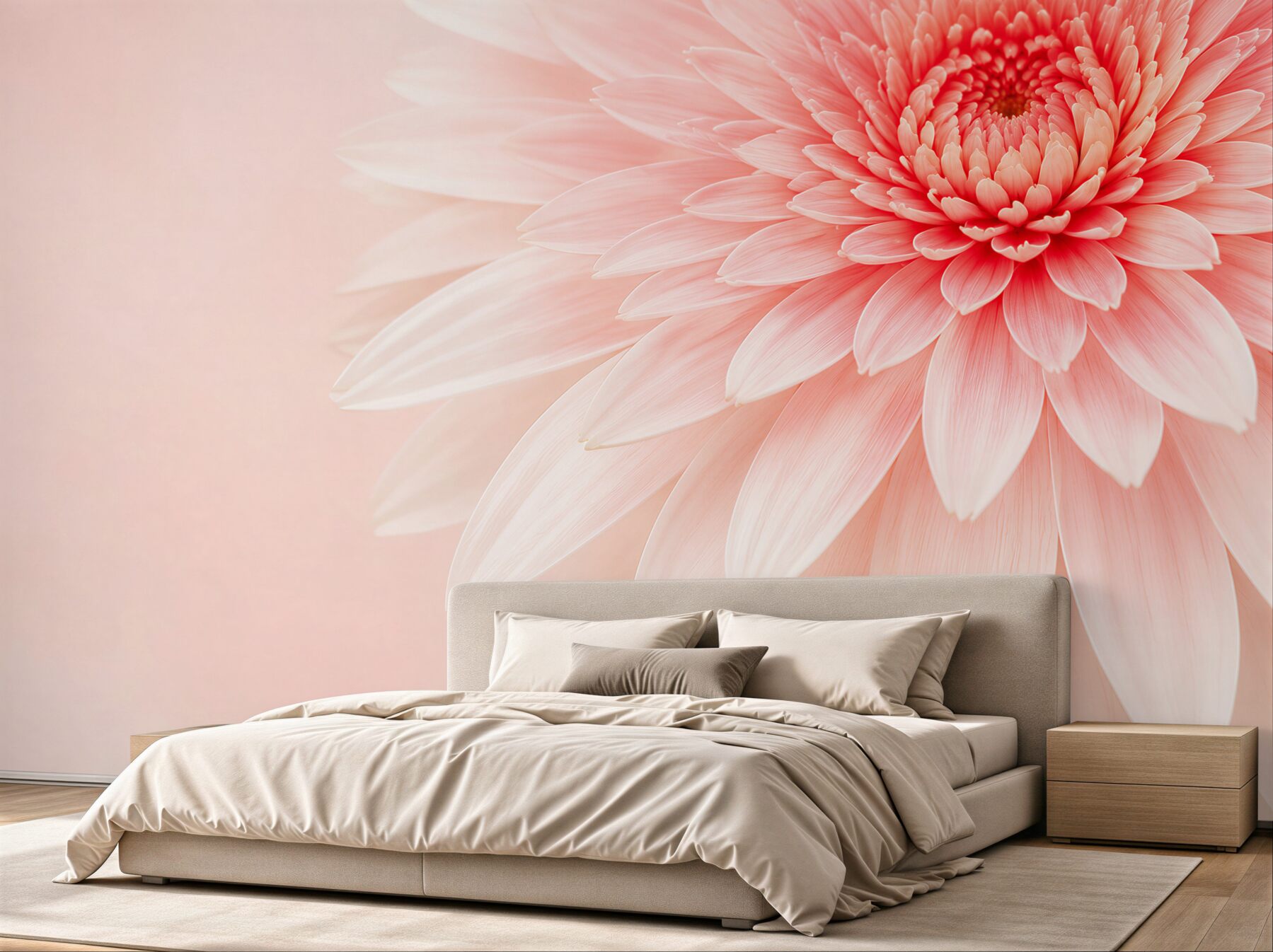 Fototapeta różowa dalia makro na pastelowym tle?v23