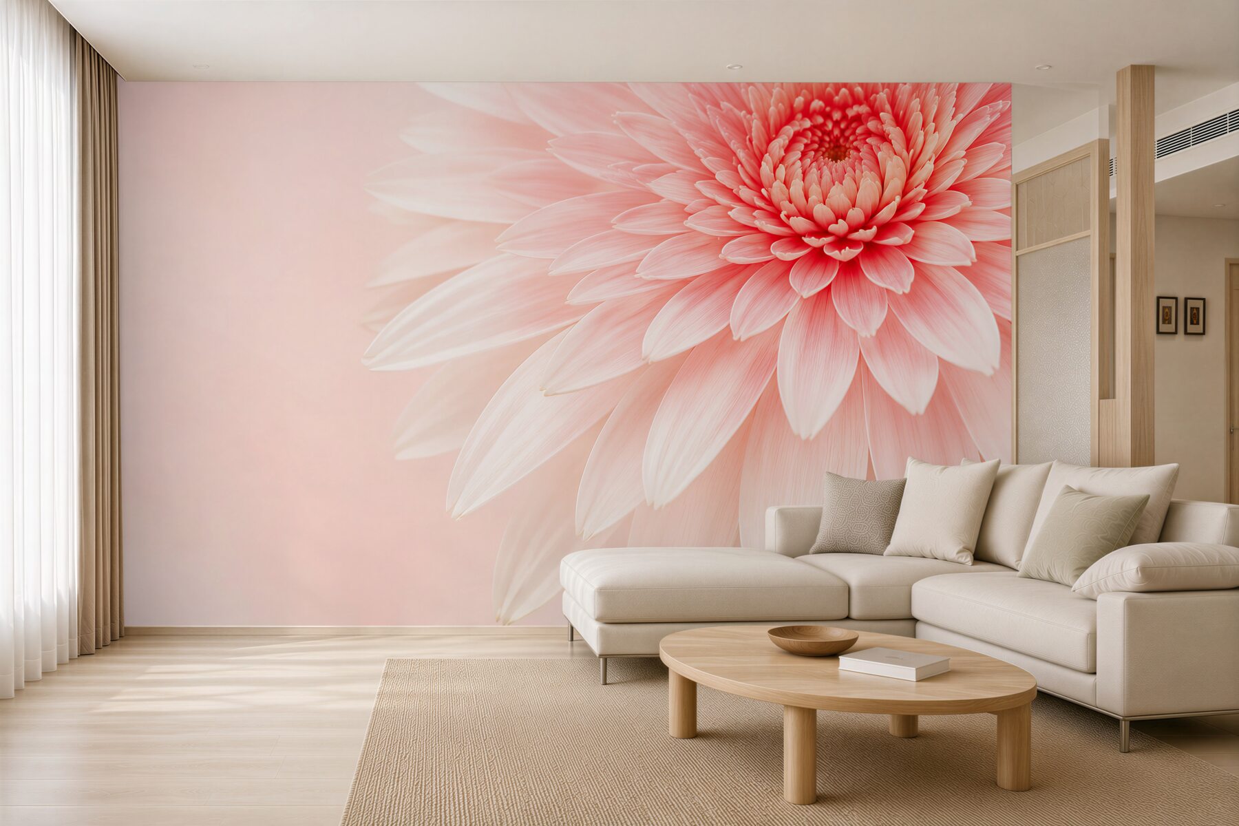 Fototapeta różowa dalia makro na pastelowym tle?v23