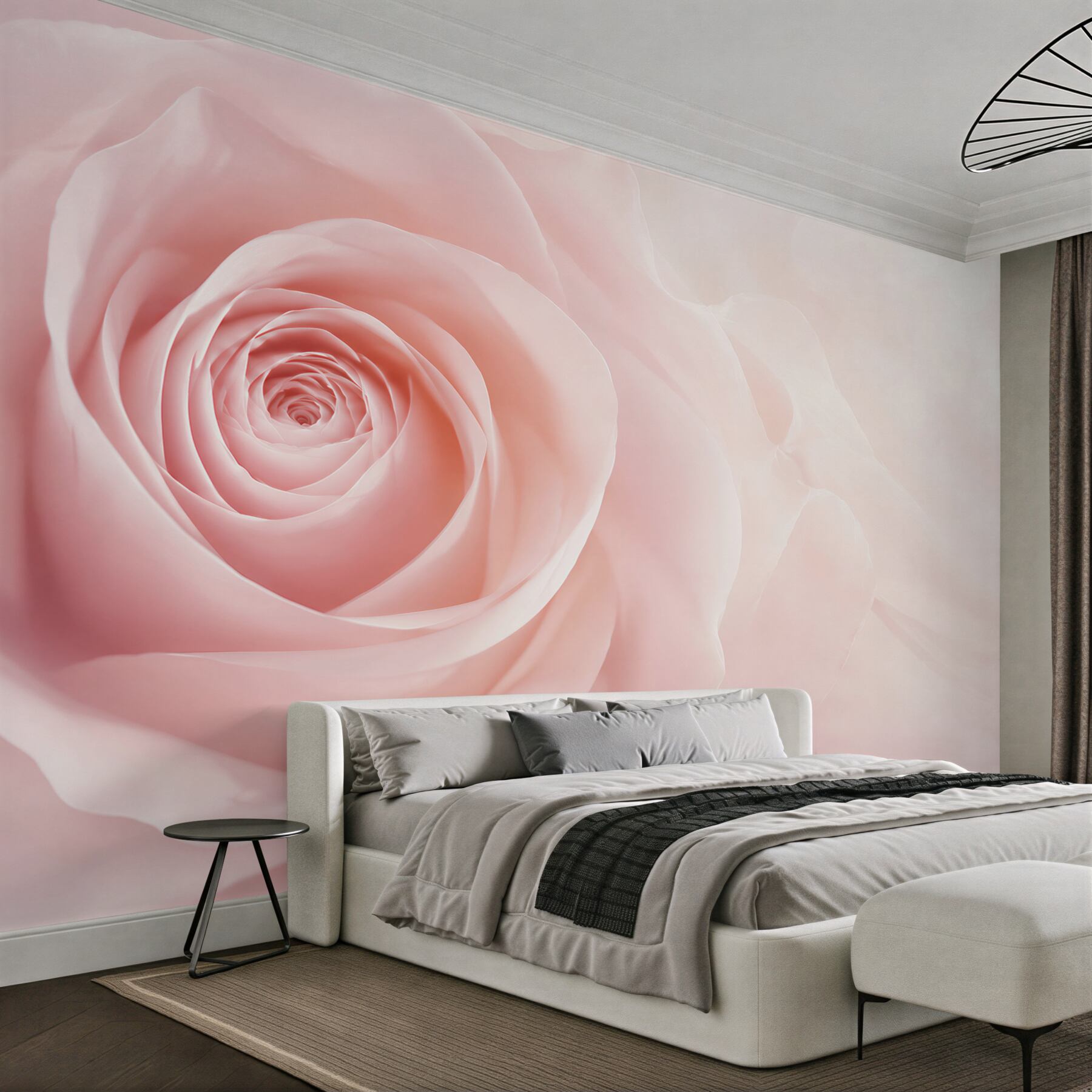 Fototapeta jasnoróżowa róża makro delikatna i romantyczna?v23