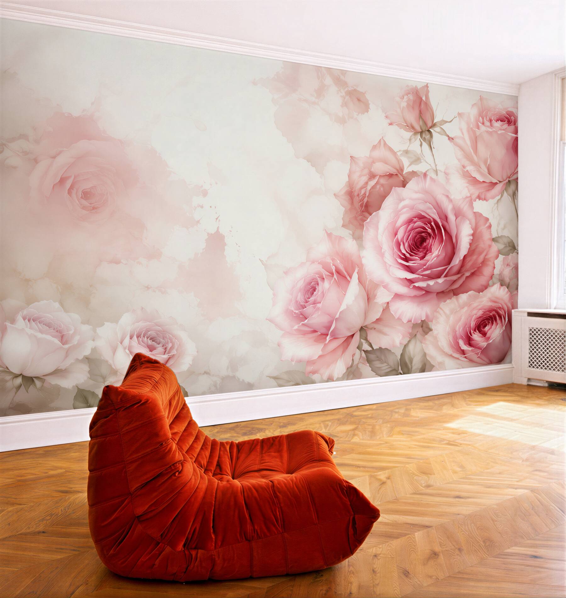 Fototapeta różowe róże romantyczne na pastelowym marmurkowym tle?v23