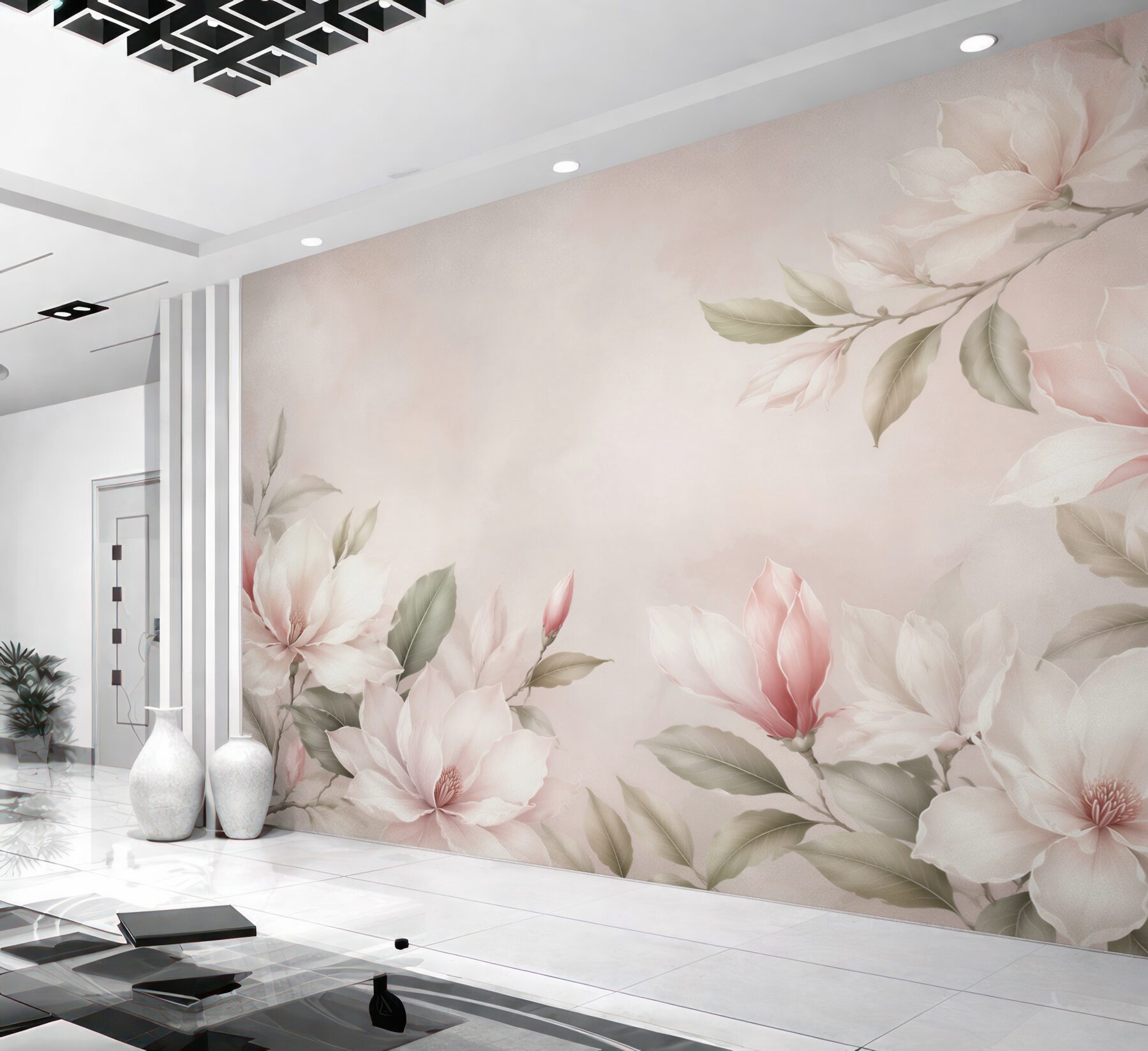 Fototapeta magnolie biało różowe subtelna elegancja?v23