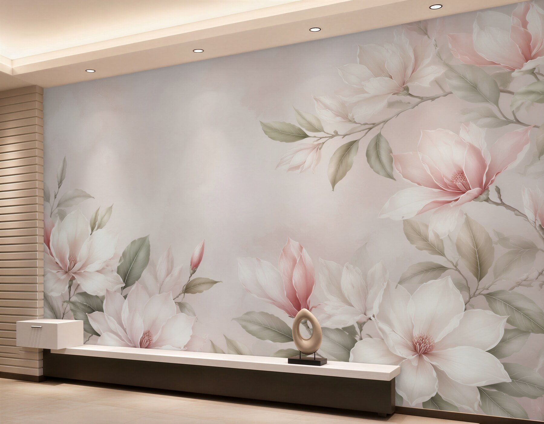 Fototapeta magnolie biało różowe subtelna elegancja