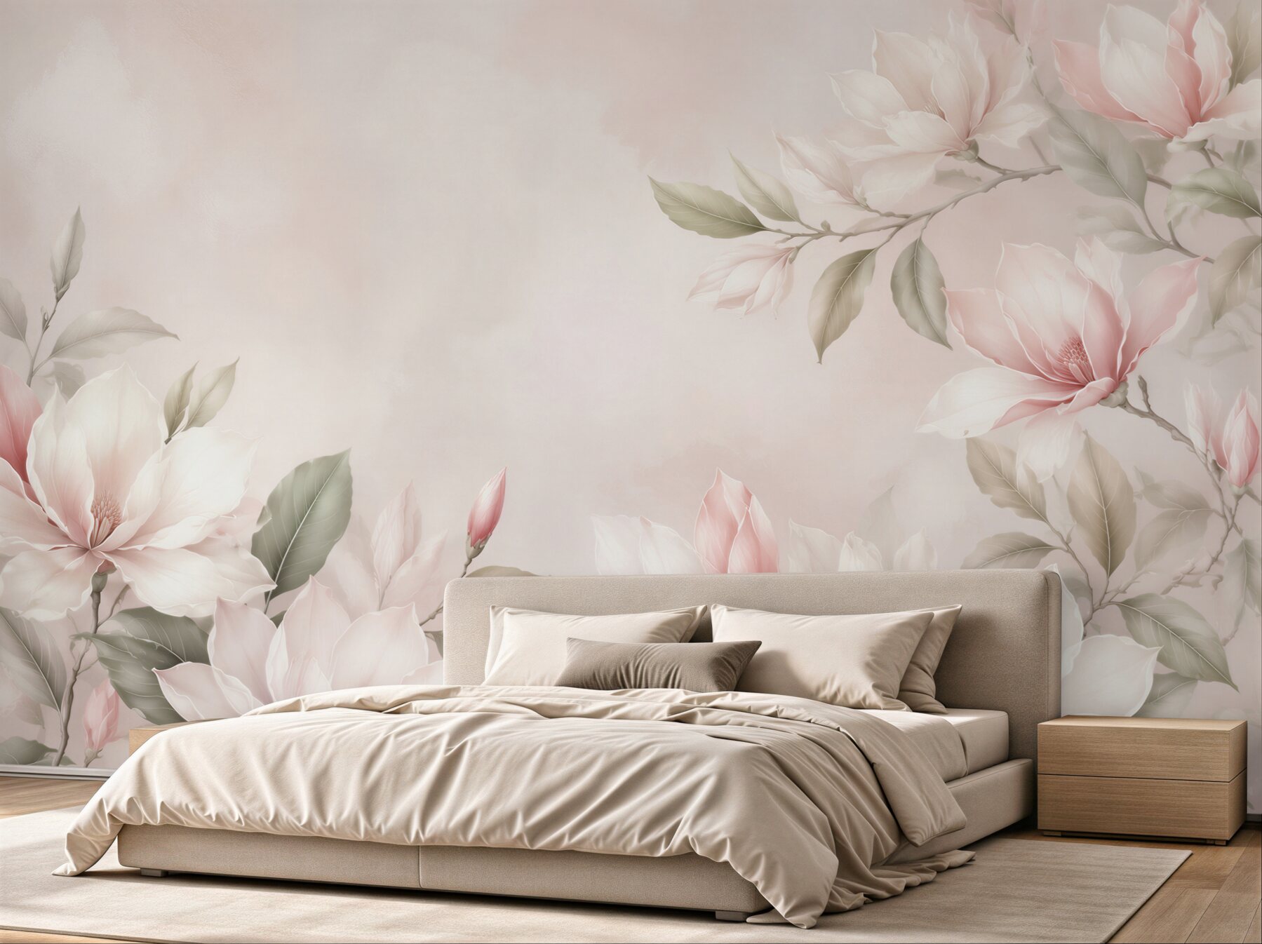 Fototapeta magnolie biało różowe subtelna elegancja?v23
