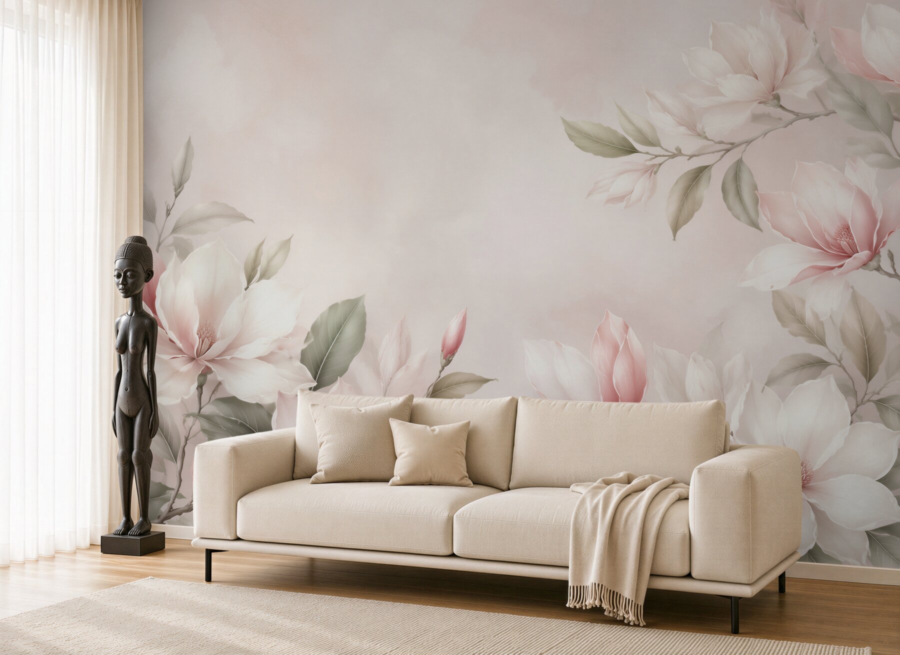 Fototapeta magnolie biało różowe subtelna elegancja?v23