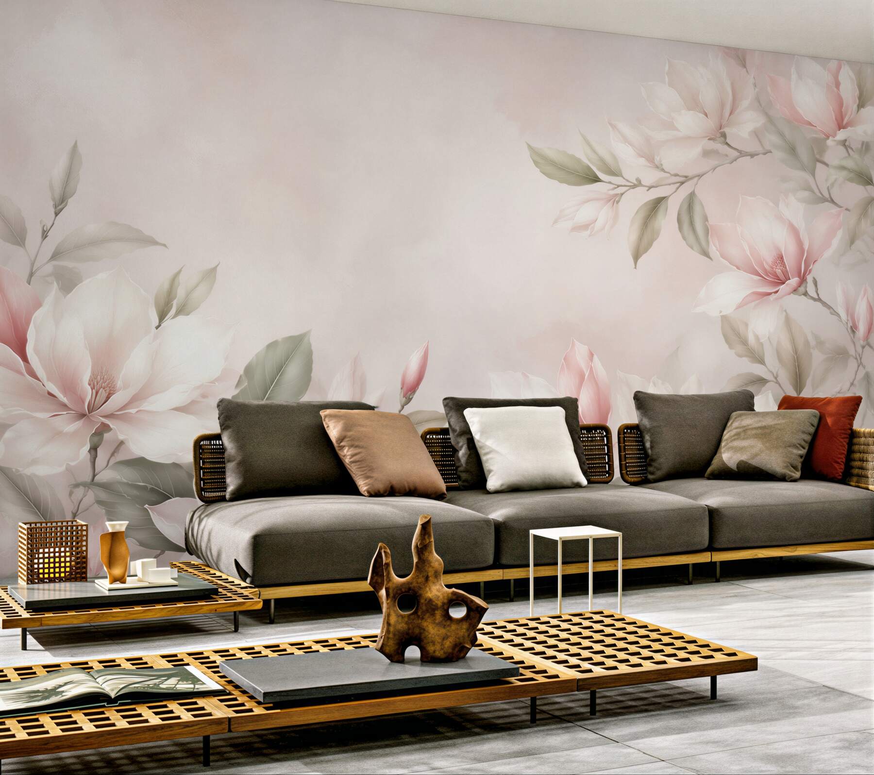 Fototapeta magnolie biało różowe subtelna elegancja?v23