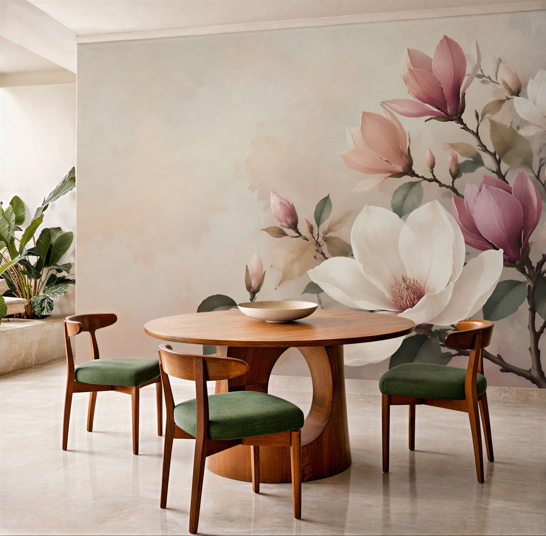 Fototapeta magnolia biała i różowa na gałęziach elegancka?v23