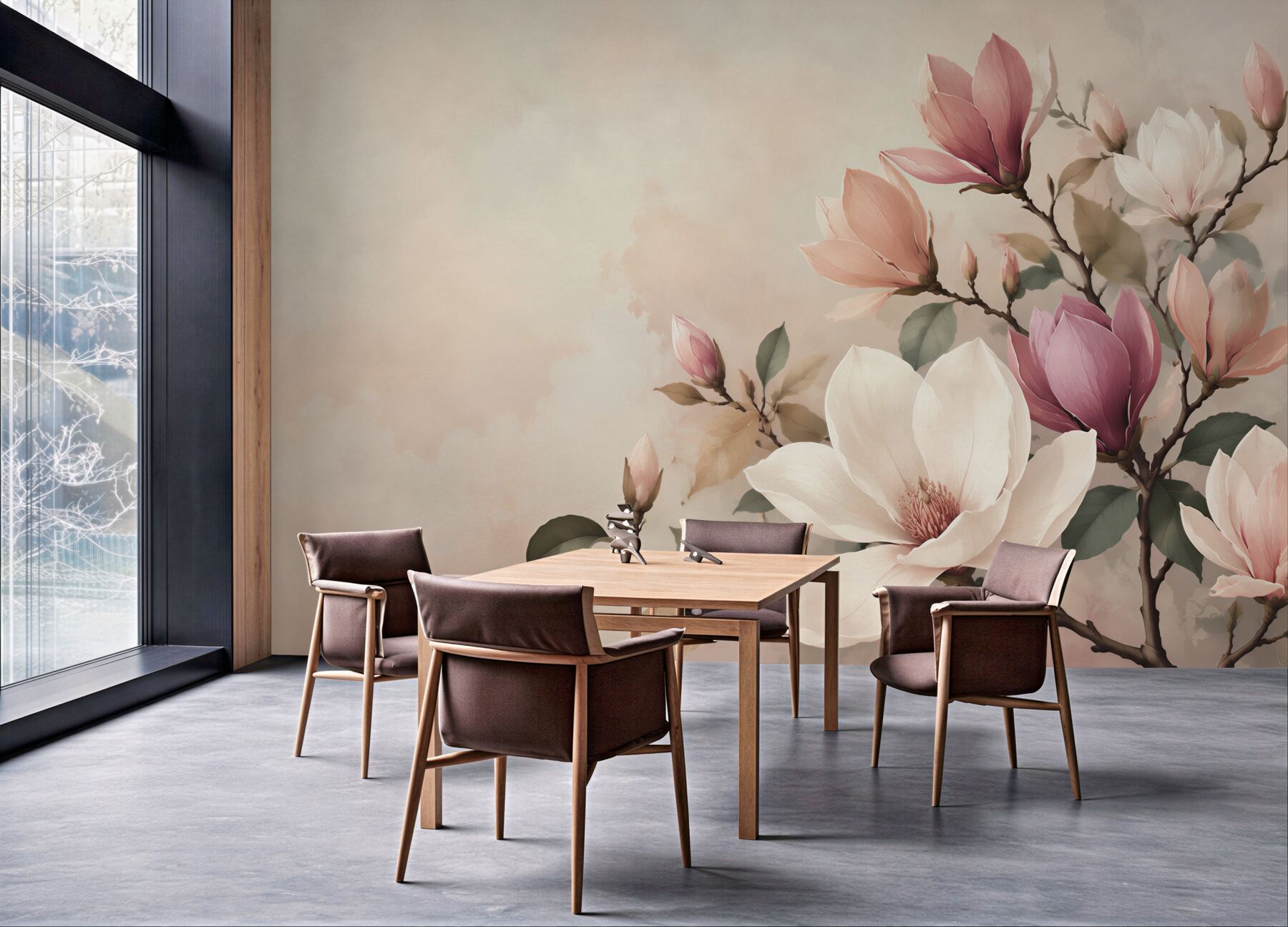 Fototapeta magnolia biała i różowa na gałęziach elegancka?v23