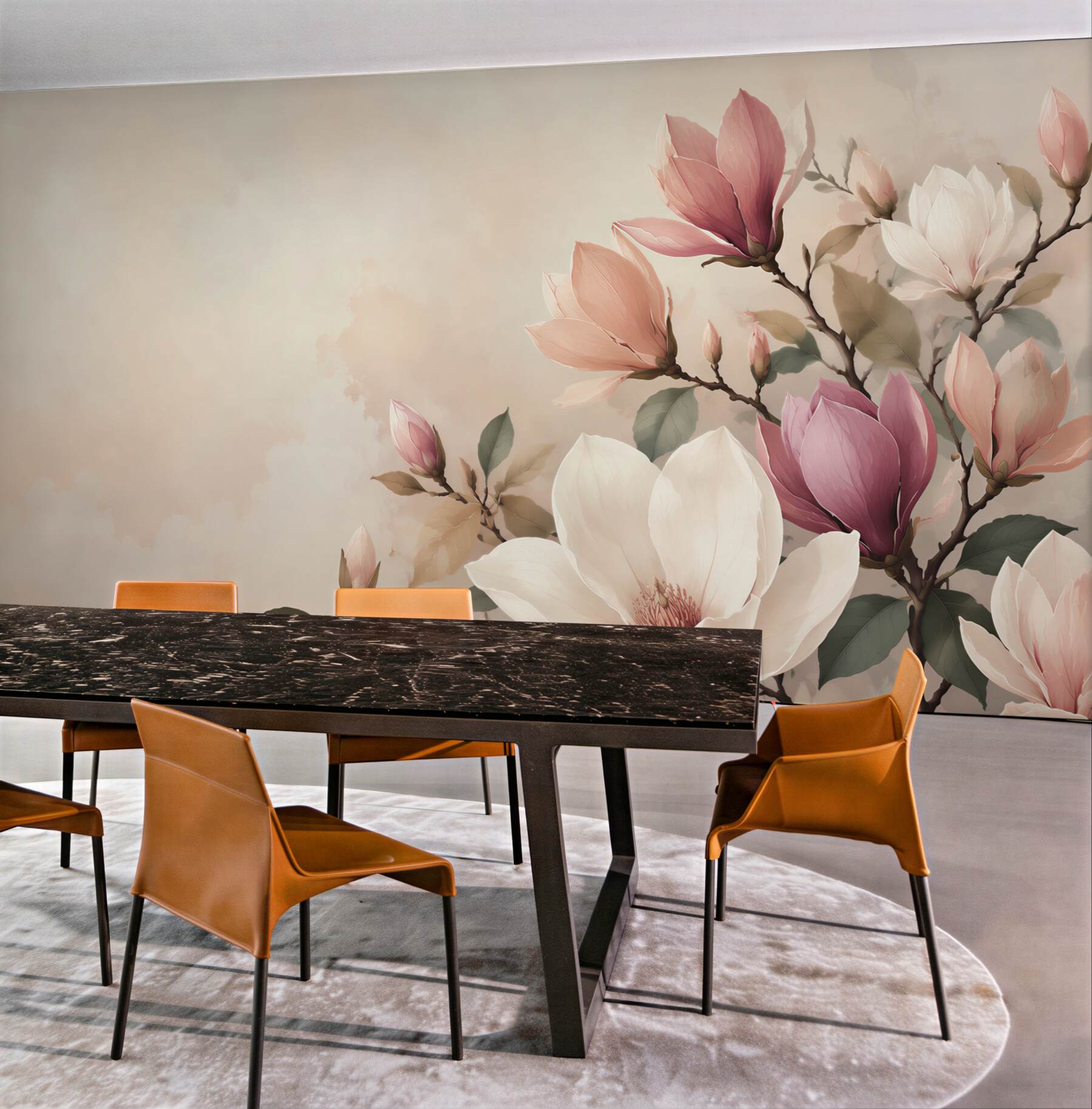 Fototapeta magnolia biała i różowa na gałęziach elegancka?v23