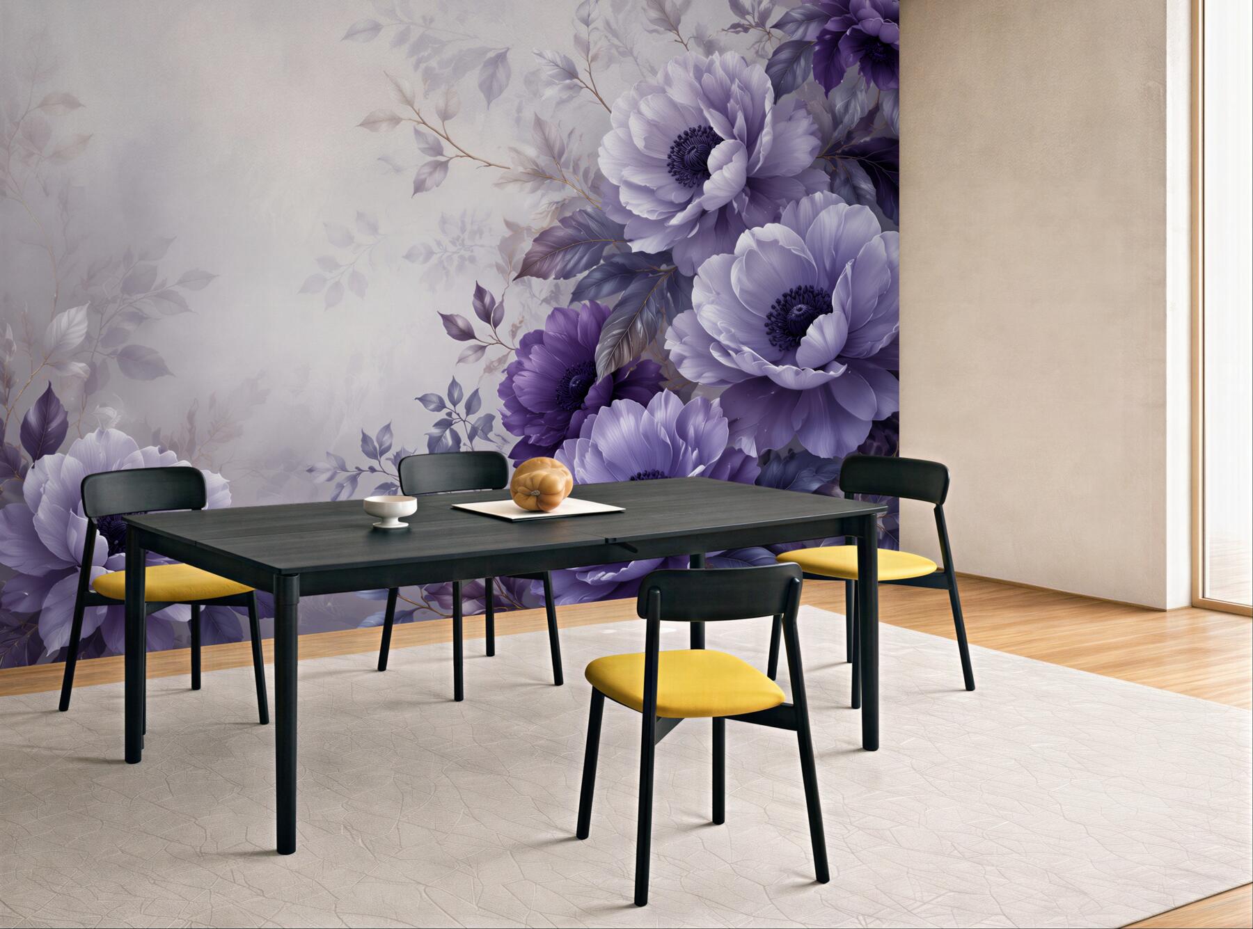 Fototapeta fioletowe anemony na pastelowym tle eleganckie?v23