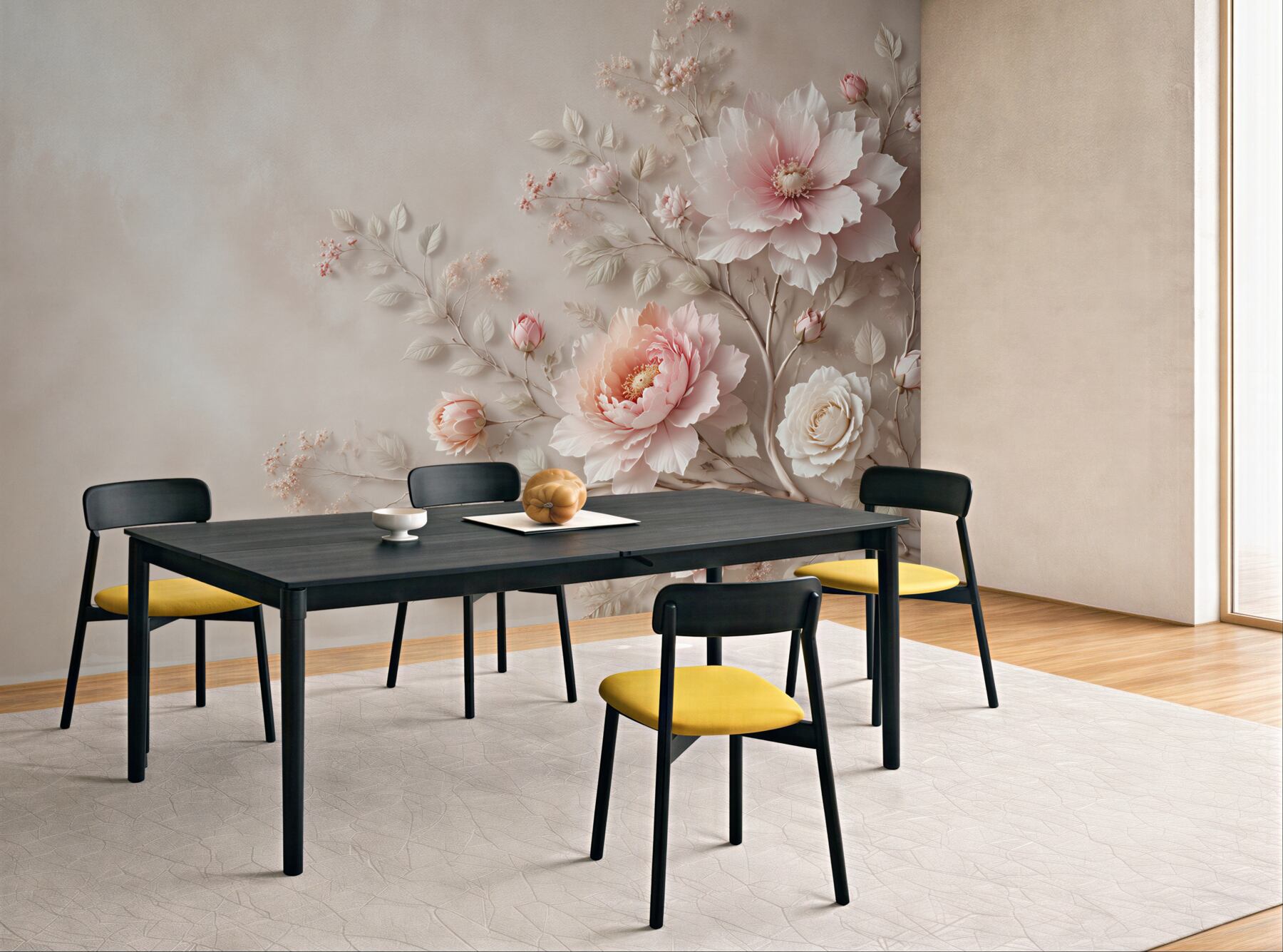 Fototapeta jasnoróżowe peonie i róże na beżowym tle elegancka?v23
